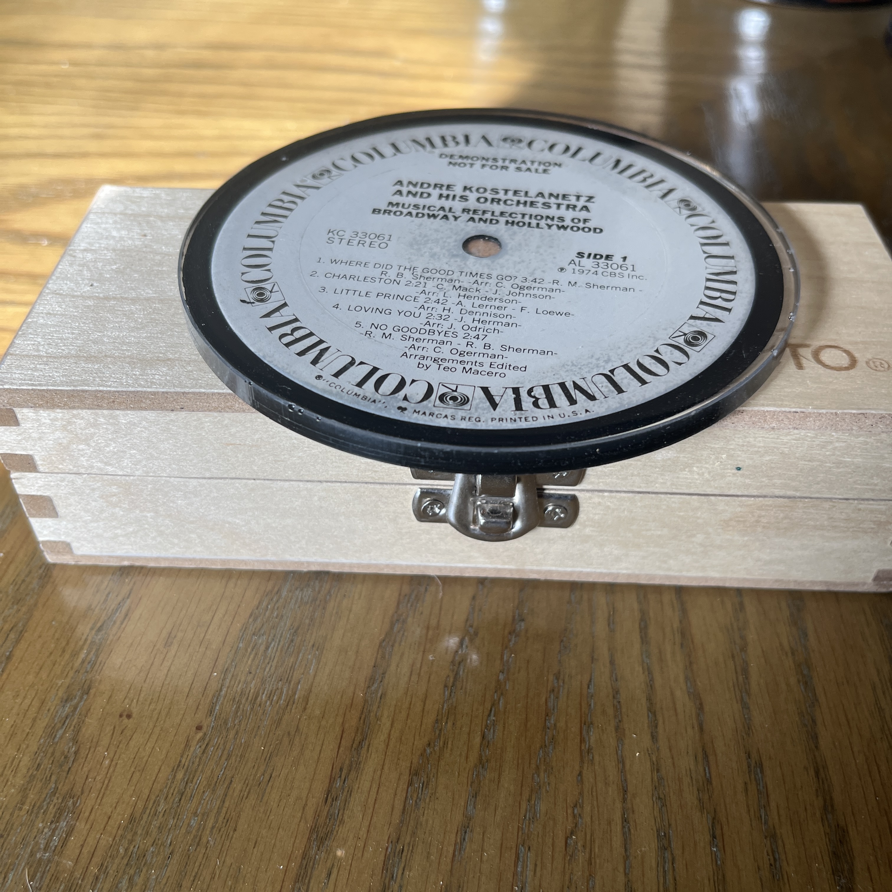 Handmade Vintage Vinyl Record Label Resin Coaster - 1974 — image 2