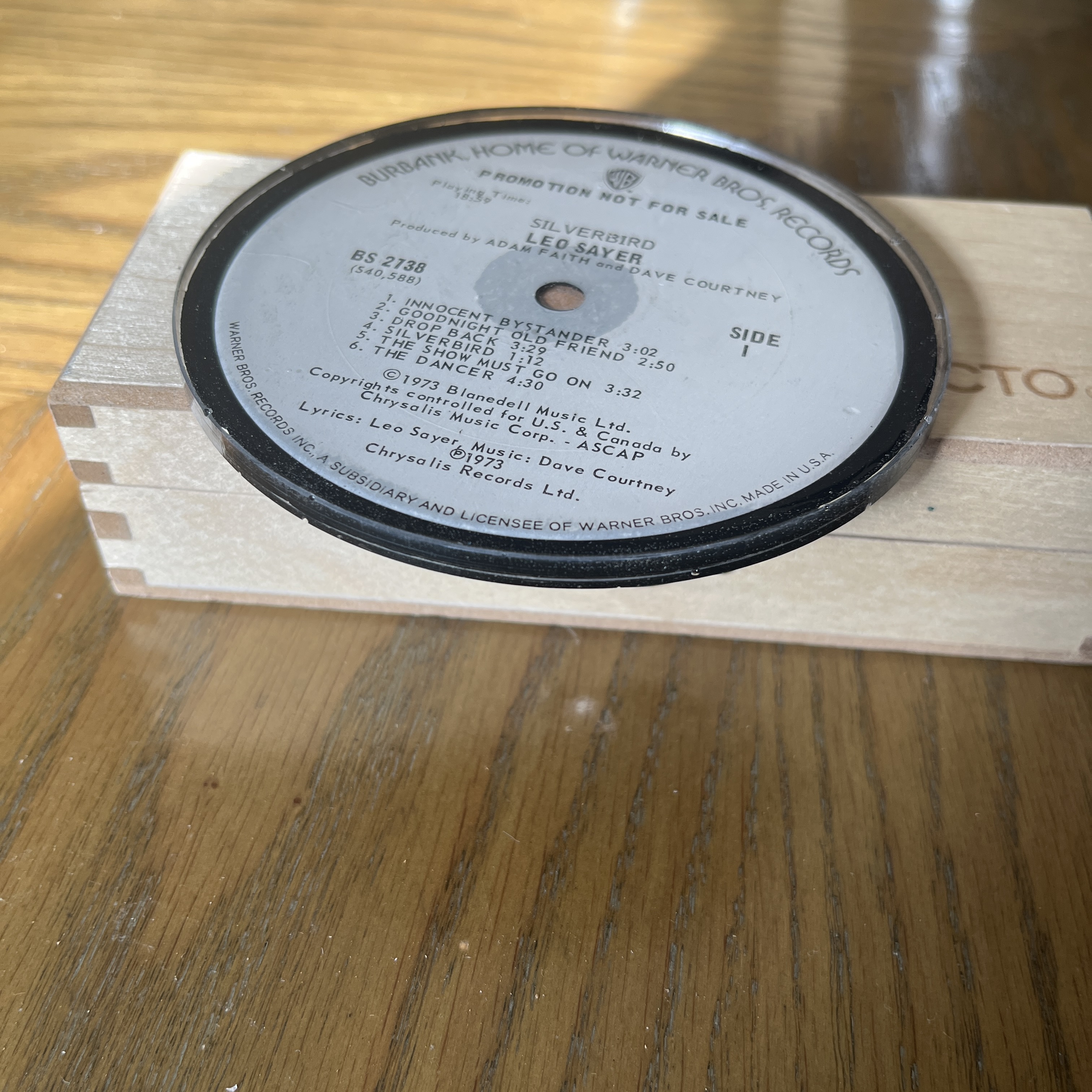 Handmade Vintage Vinyl Record Label Resin Coaster - Leo Sayer — image 2