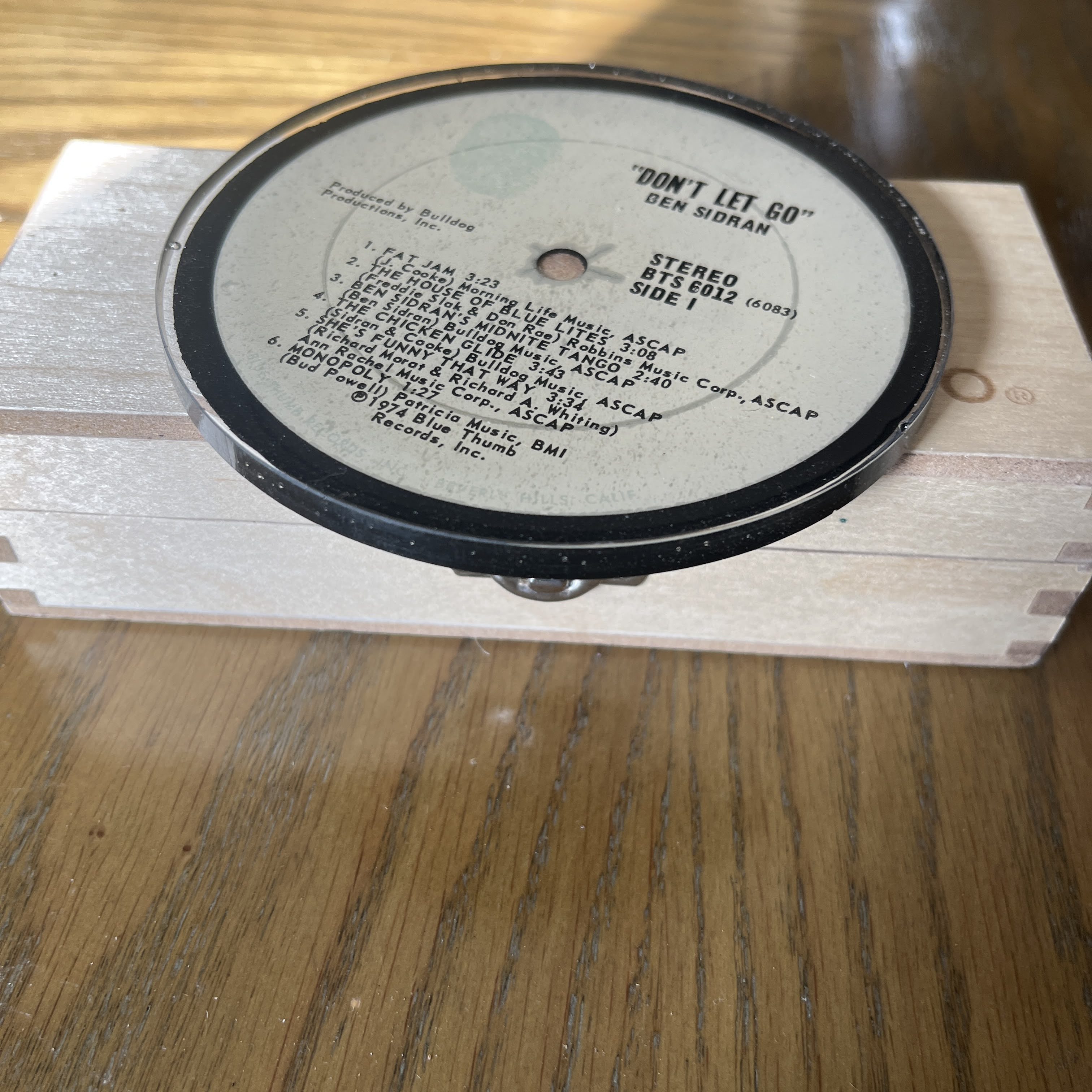 Handmade Vintage Vinyl Record Label Resin Coaster - Ben Sidran — image 2