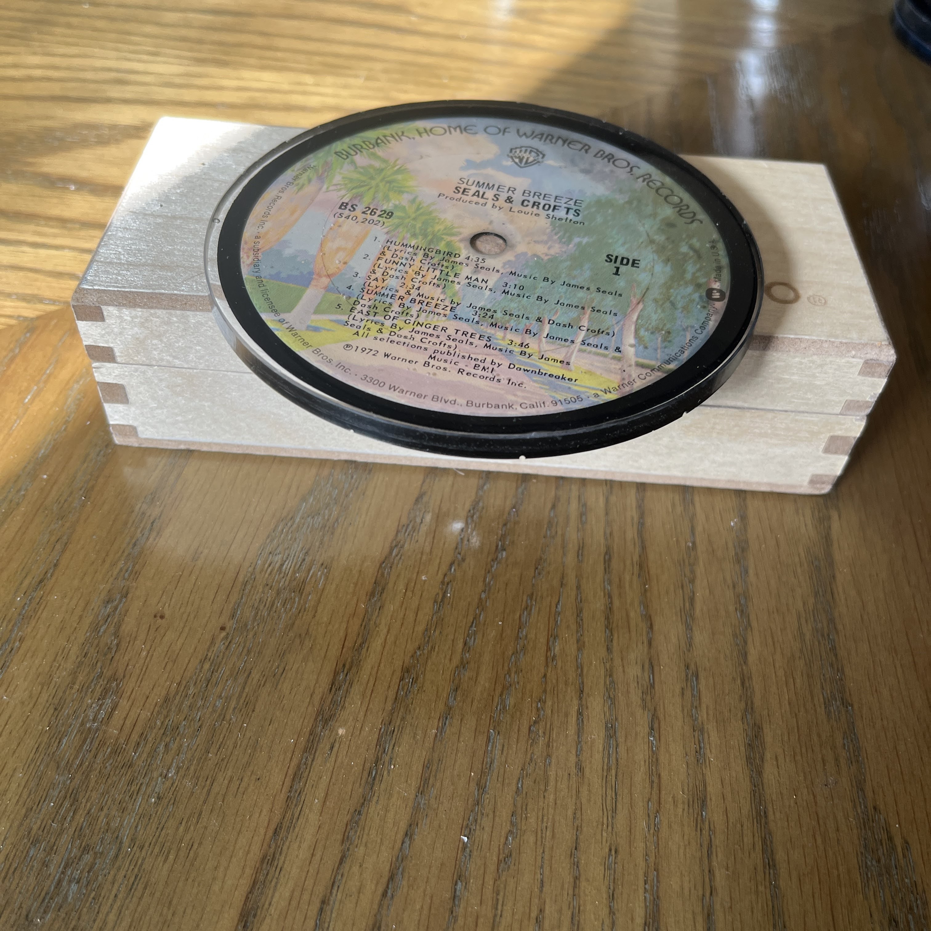 Handmade Vintage Vinyl Record Label Resin Coaster - Seals & Crofts — image 2