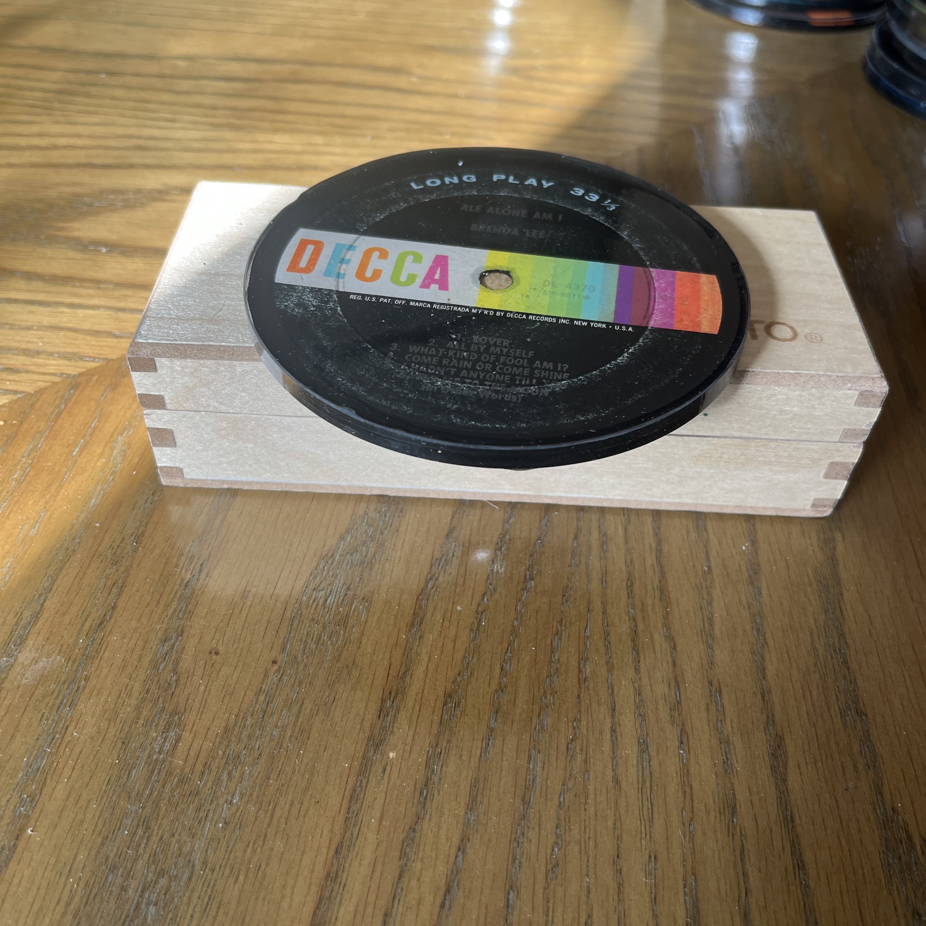 Handmade Vintage Vinyl Record Label Resin Coaster - Brenda Lee — image 2
