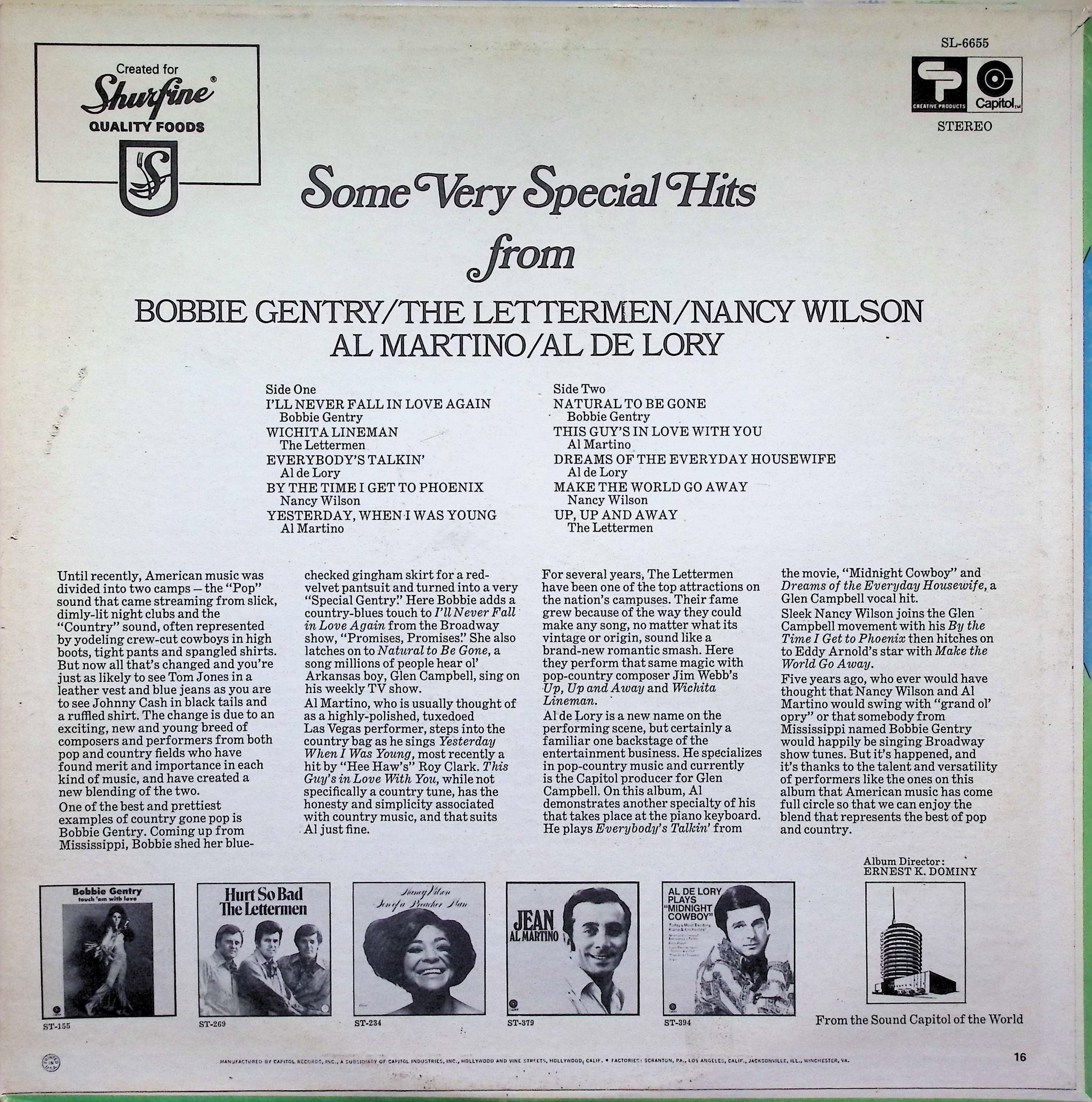 Bobbie Gentry, The Lettermen - Something Special LP — image 2