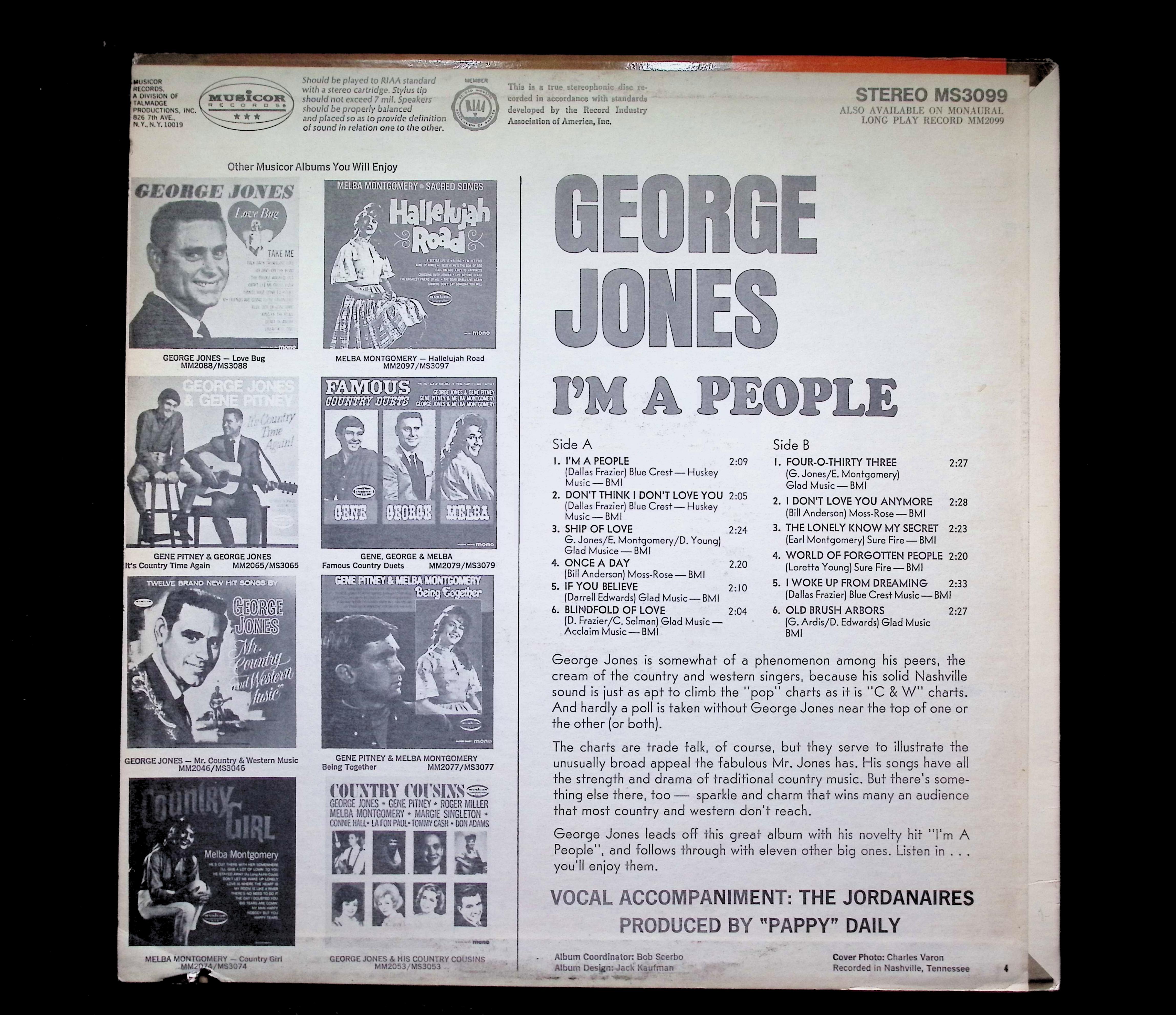George Jones I'm A People LP 1966 US Stereo — image 2