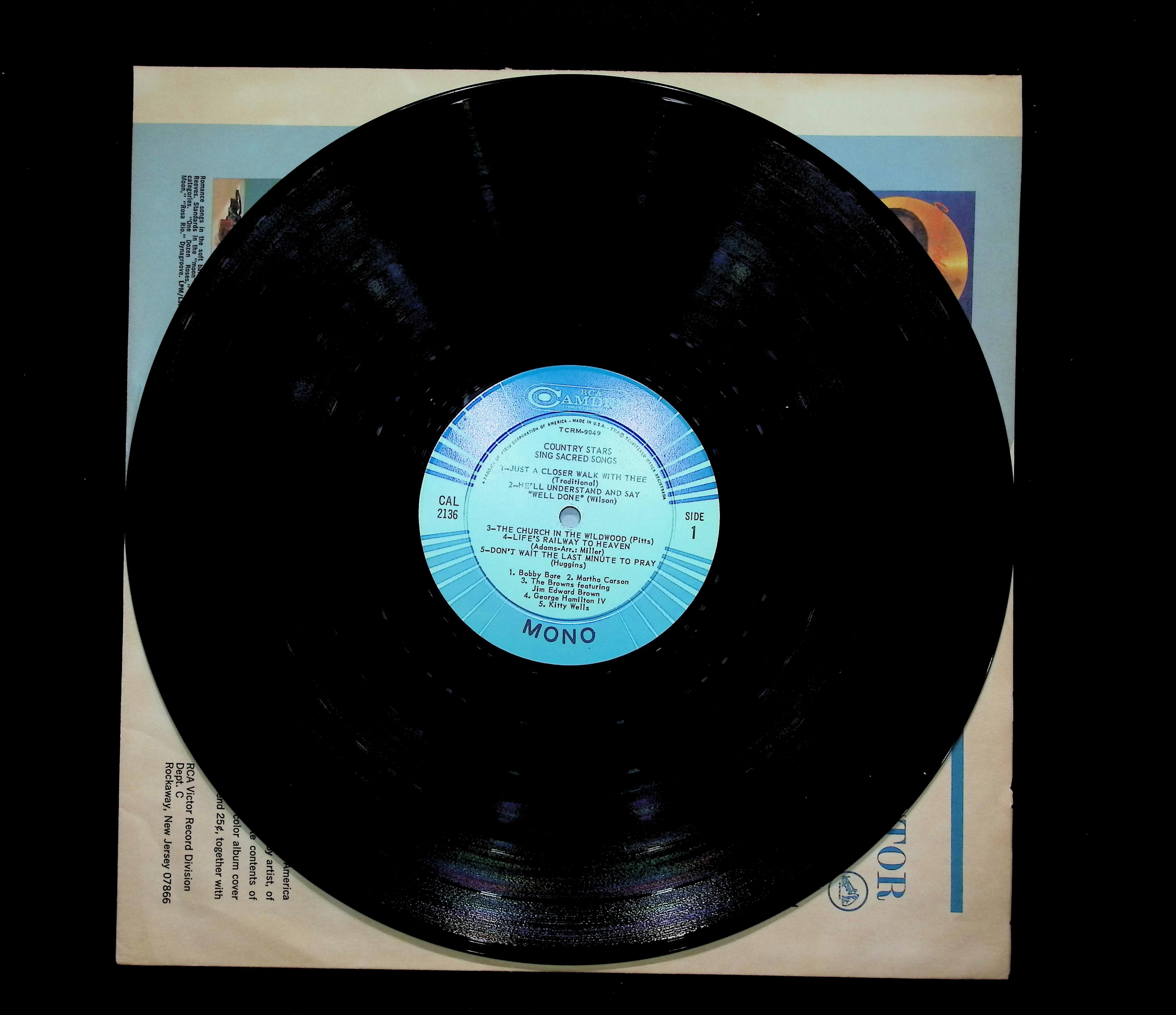 Various Artists Country Stars Sing Sacred Songs 1967 CAL-2136 Country LP — image 5