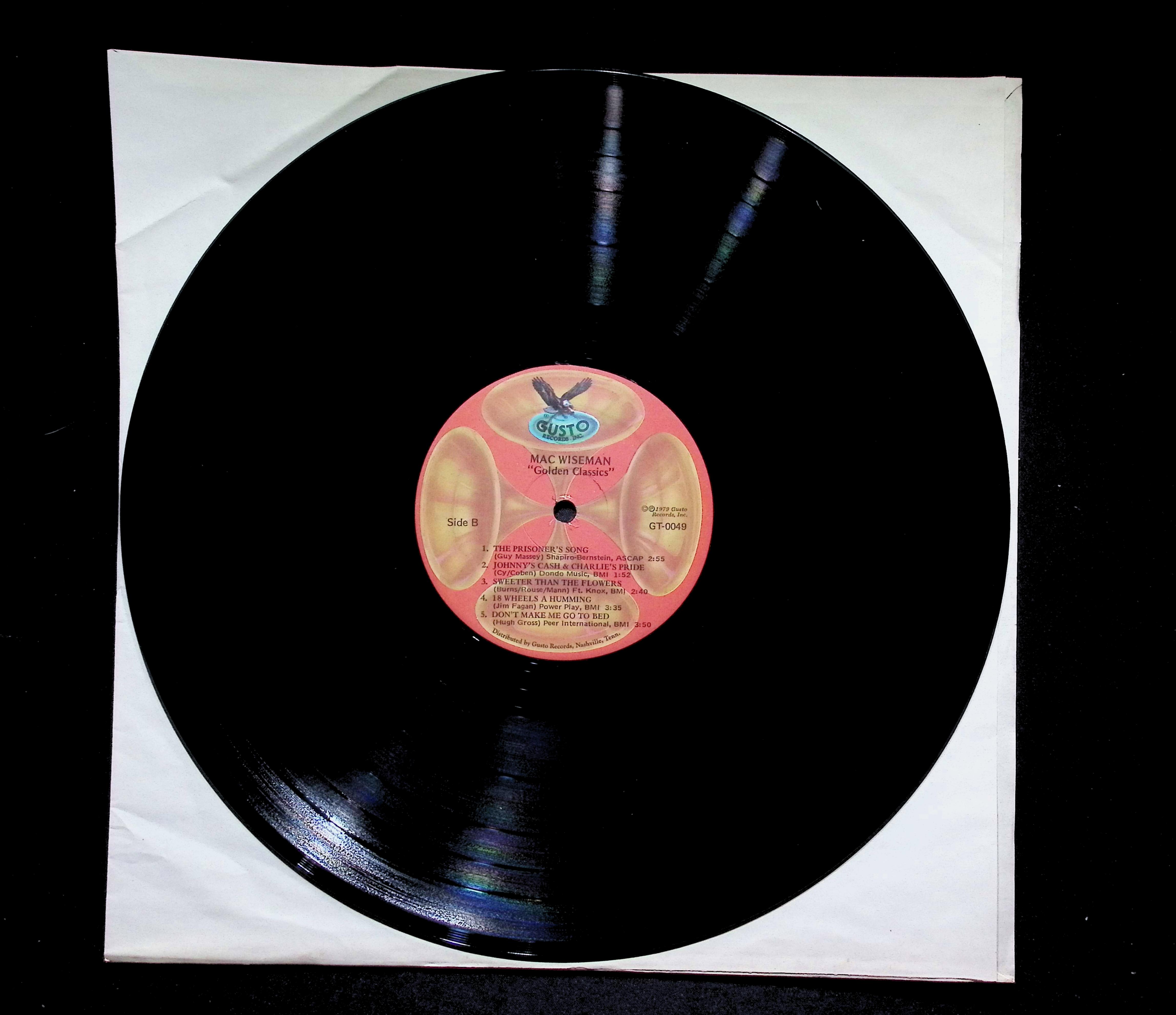 Mac Wiseman Golden Classics 1979 Gusto GT-0049 Bluegrass LP — image 4