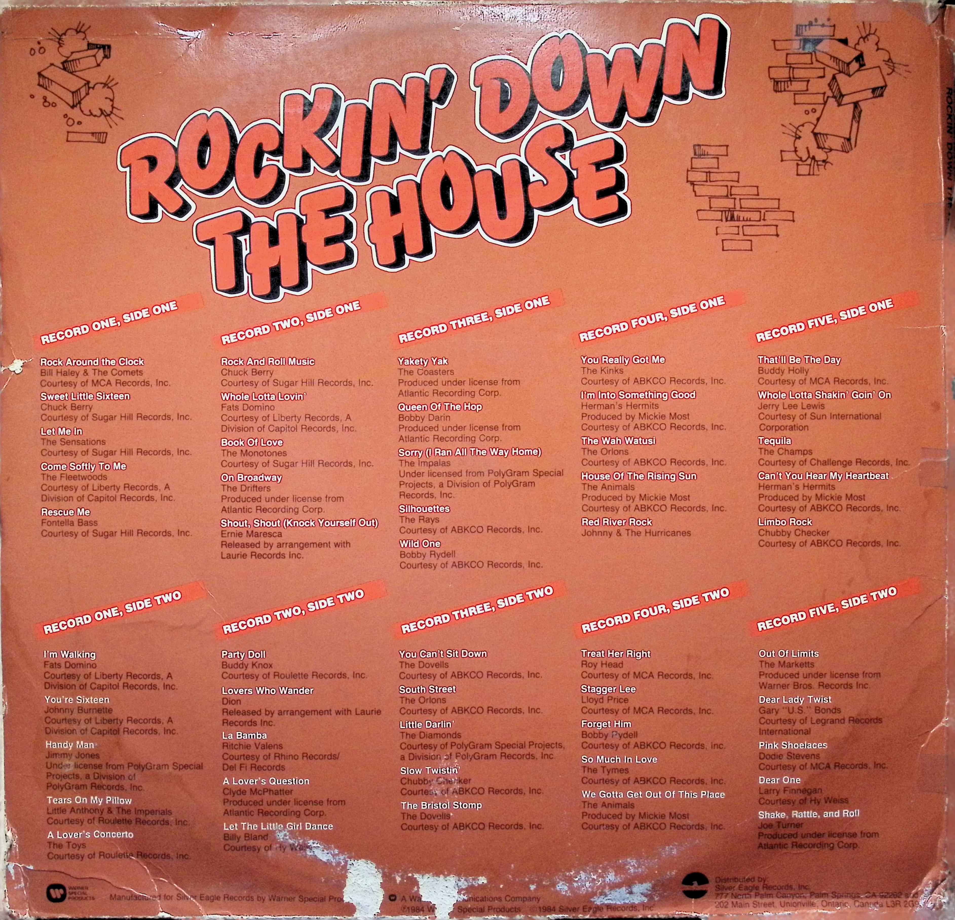 Various Rockin' Down The House LP 1984 Silver Eagle Rock — image 2