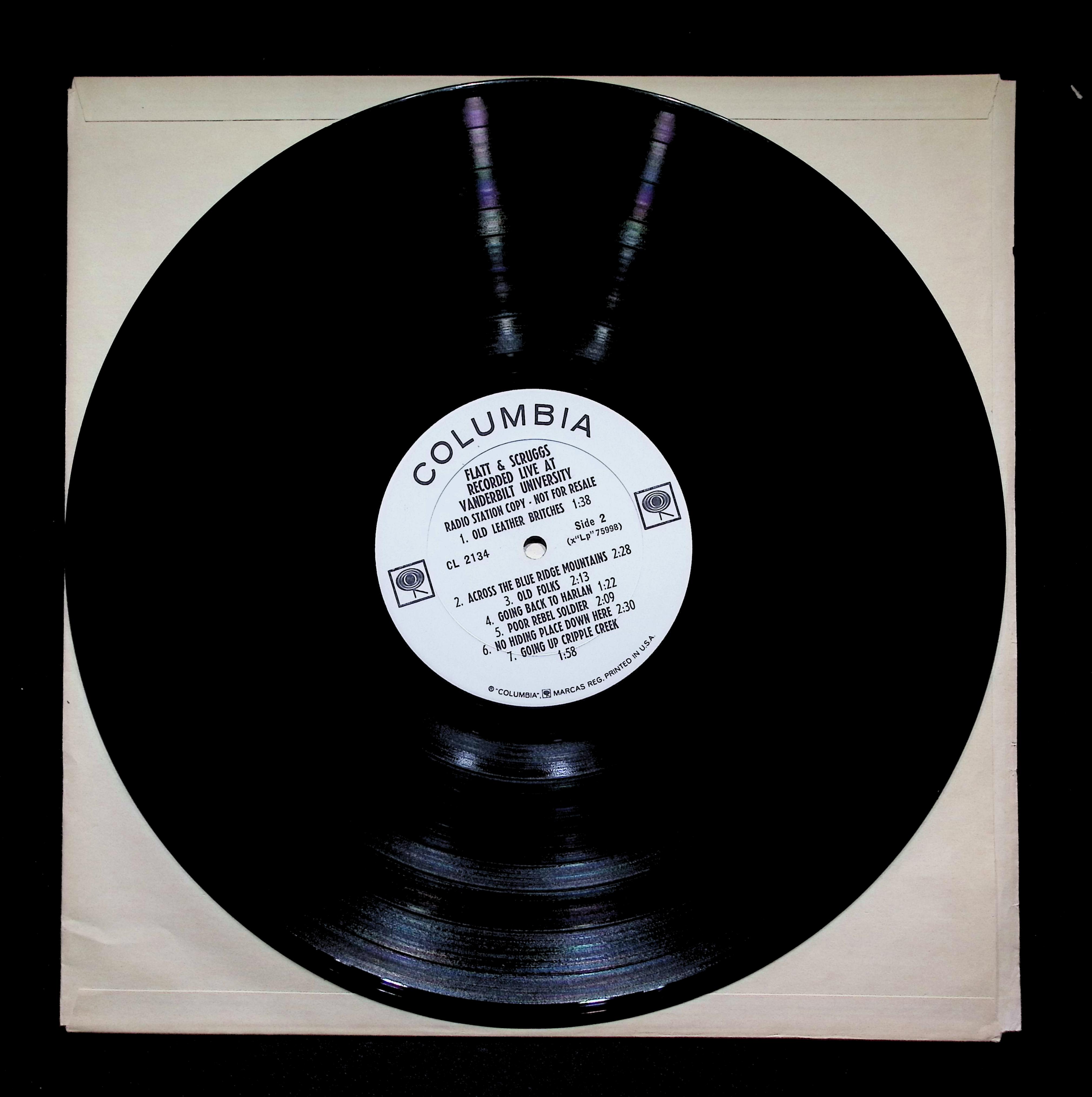 Flatt & Scruggs Recorded Live At Vanderbilt University 1964 CL-2134 Bluegrass LP — image 5