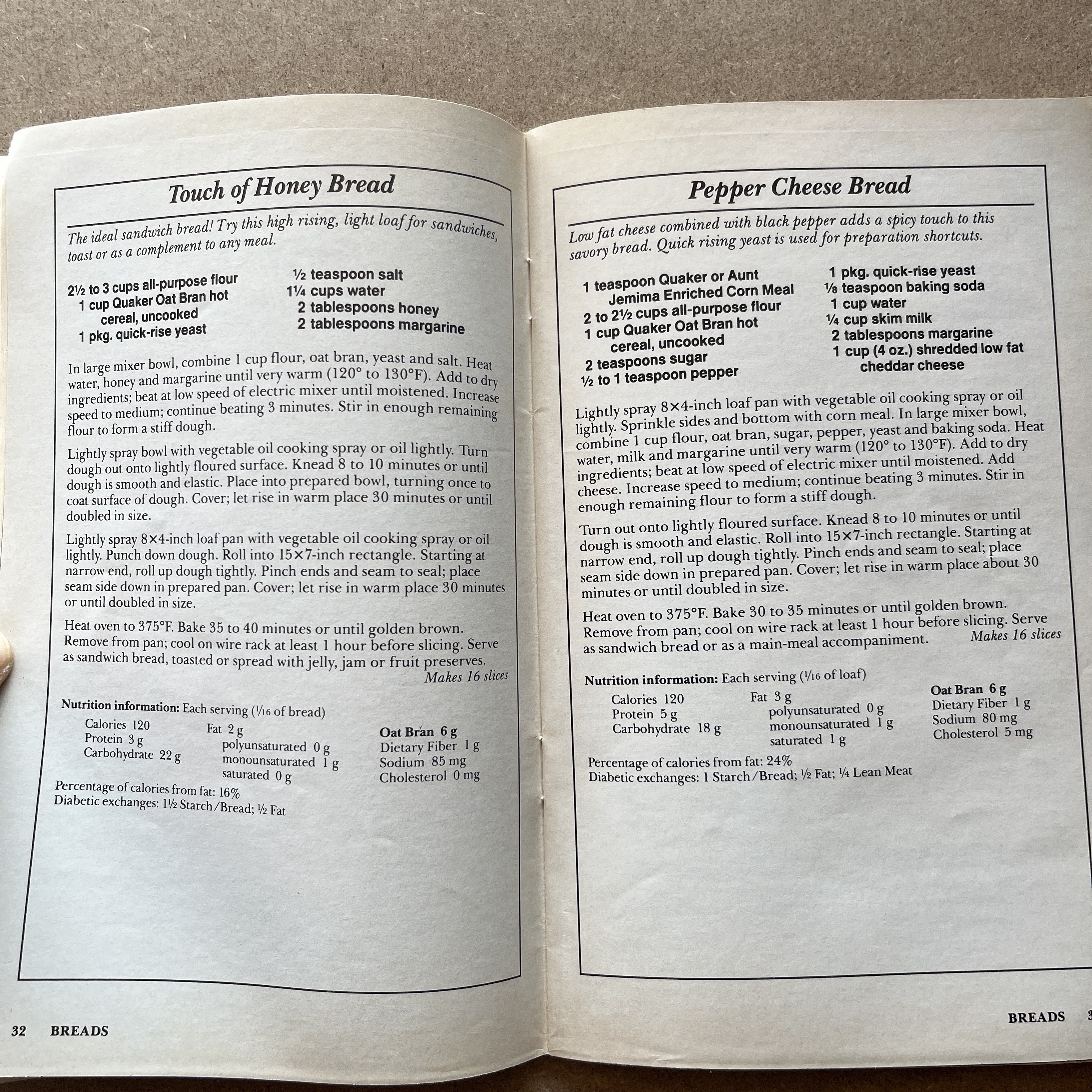 Quaker Oat Bran Hot Cereal Cookbook Vintage Book 1989 — image 2