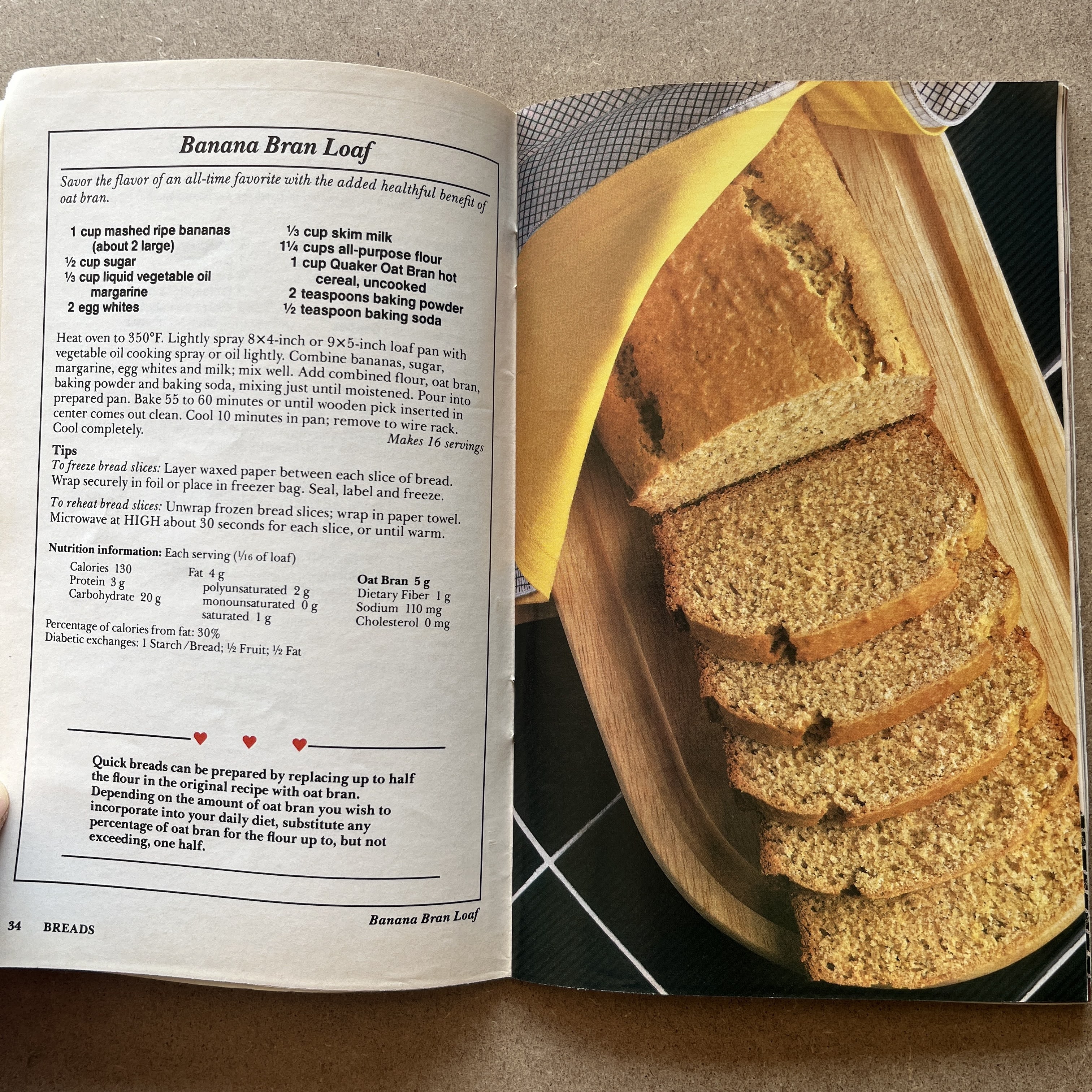 Quaker Oat Bran Hot Cereal Cookbook Vintage Book 1989 — image 3