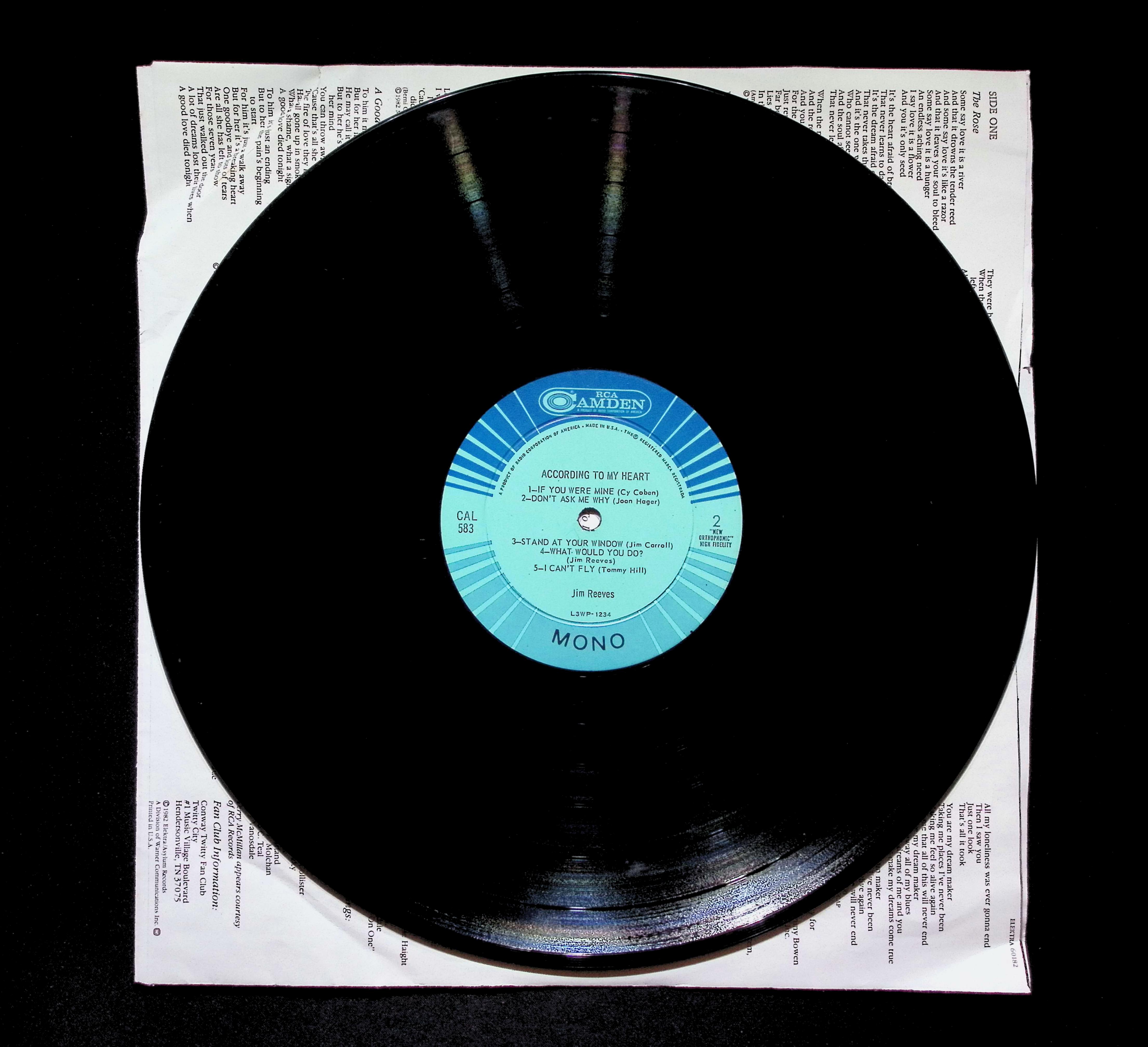 Jim Reeves Album Label - Decorative Craft Material — image 4