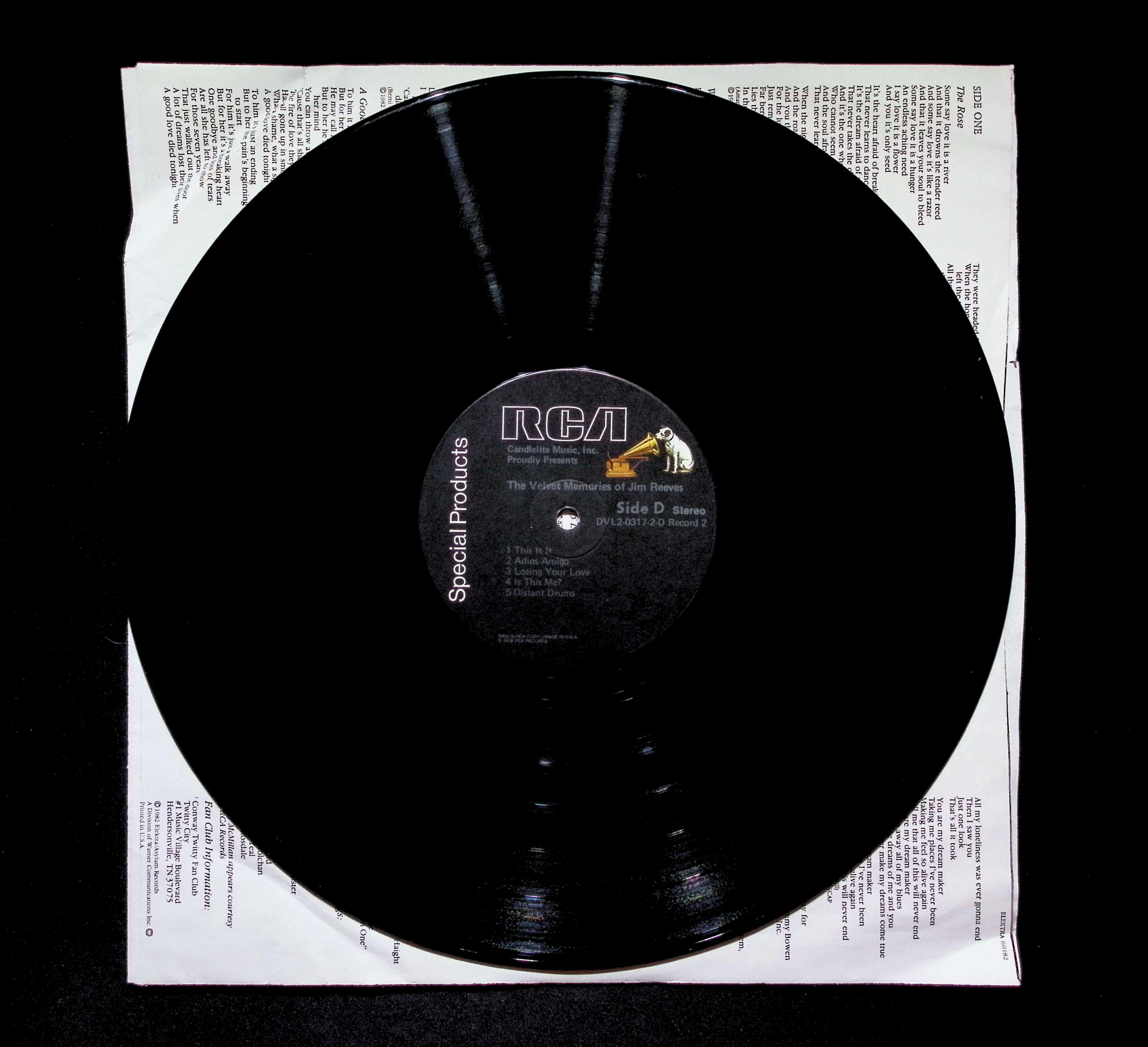 Vintage Jim Reeves Record Label - Decorative Craft Material — image 2