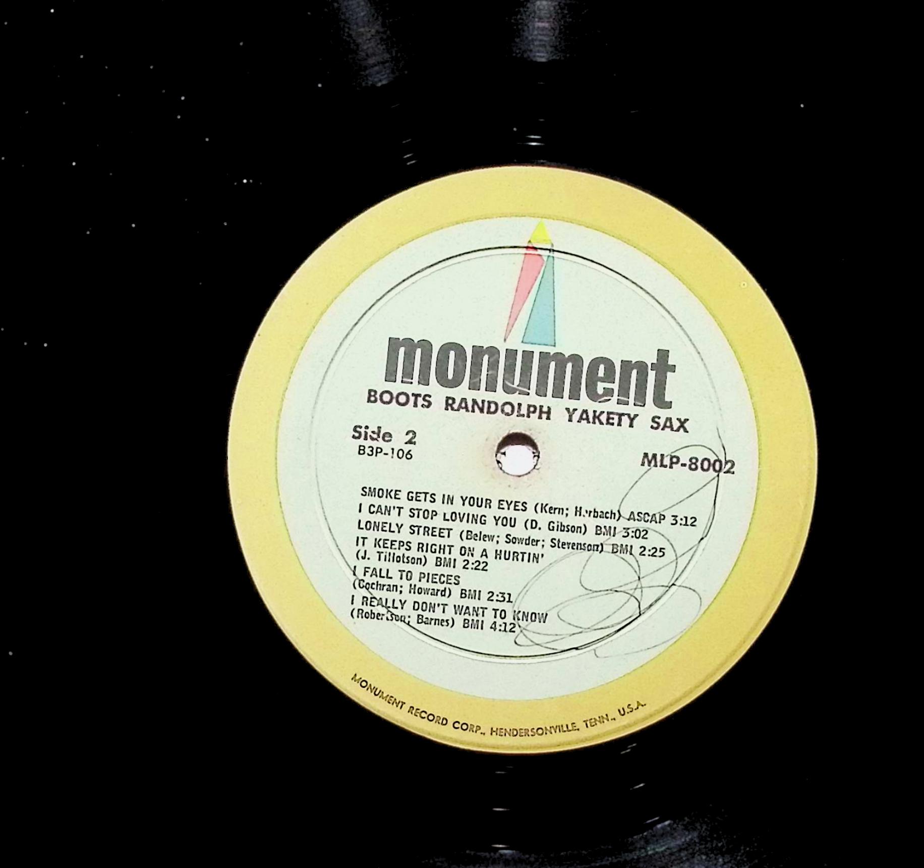 Monument Label - Boots Randolph 'Yakety Sax' - Craft Supply — image 3