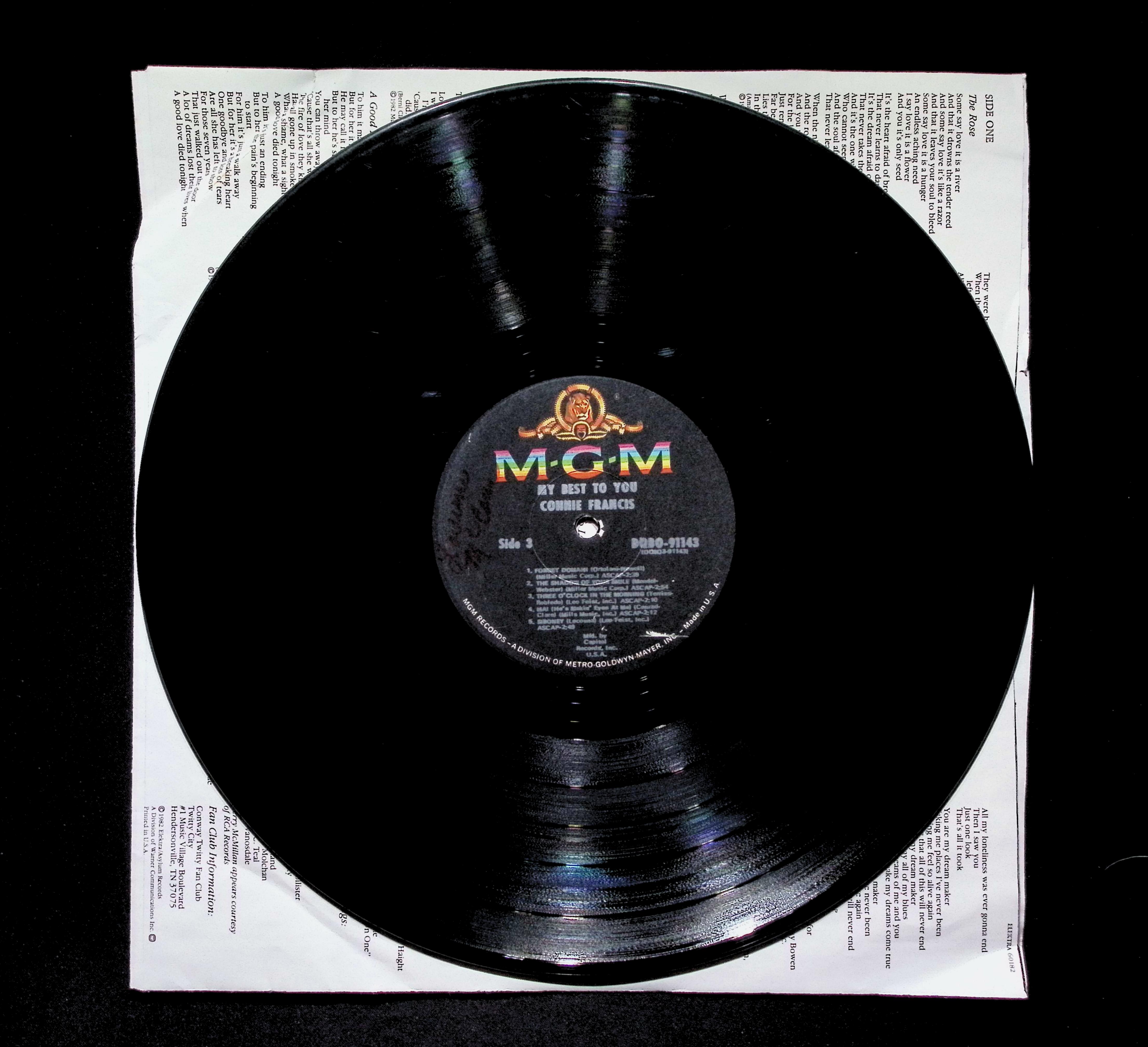MGM Records Label - Connie Francis - Craft Supply — image 2