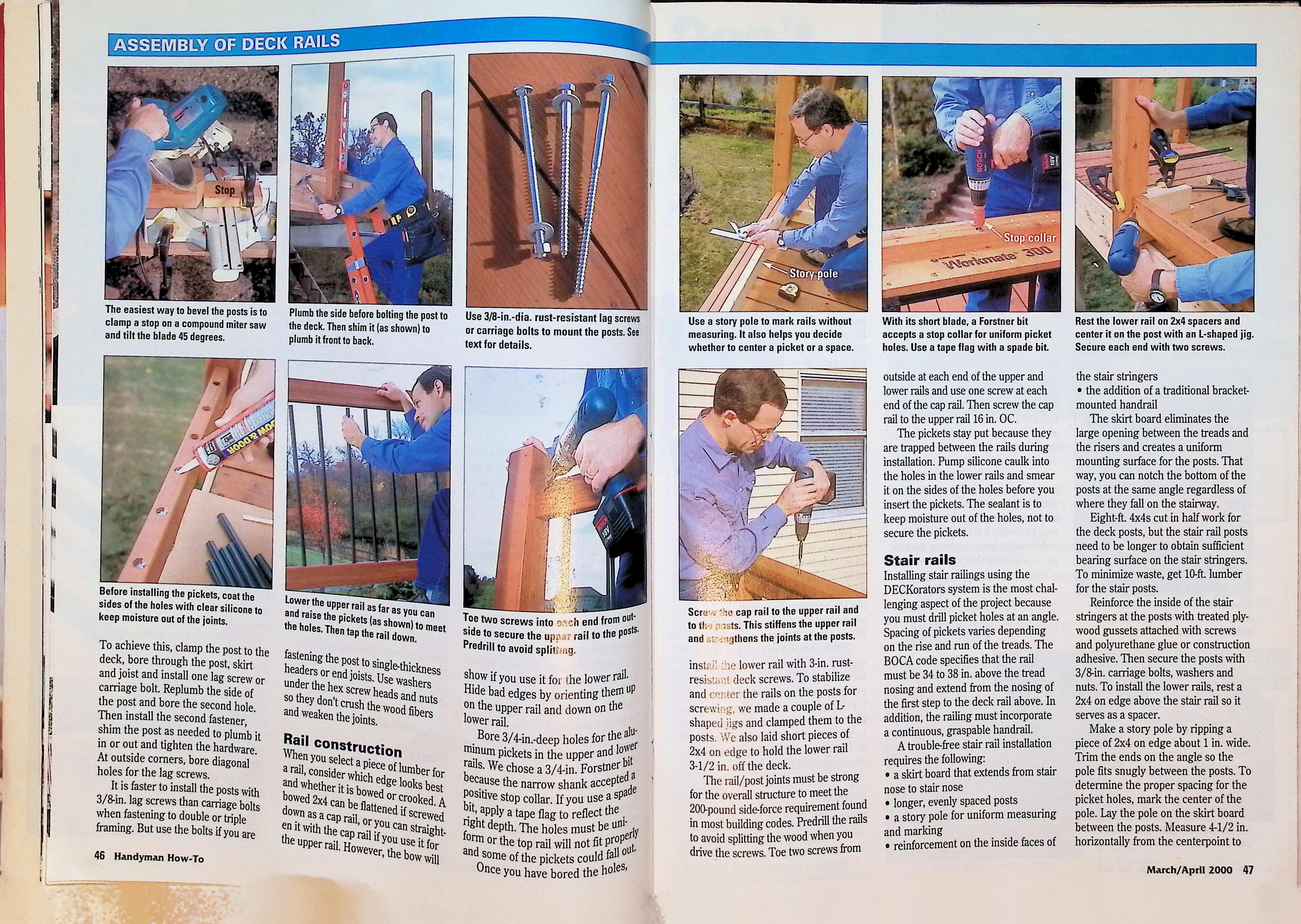 Handyman How-To Magazine Mar/Apr 2000 Deck Building — image 3