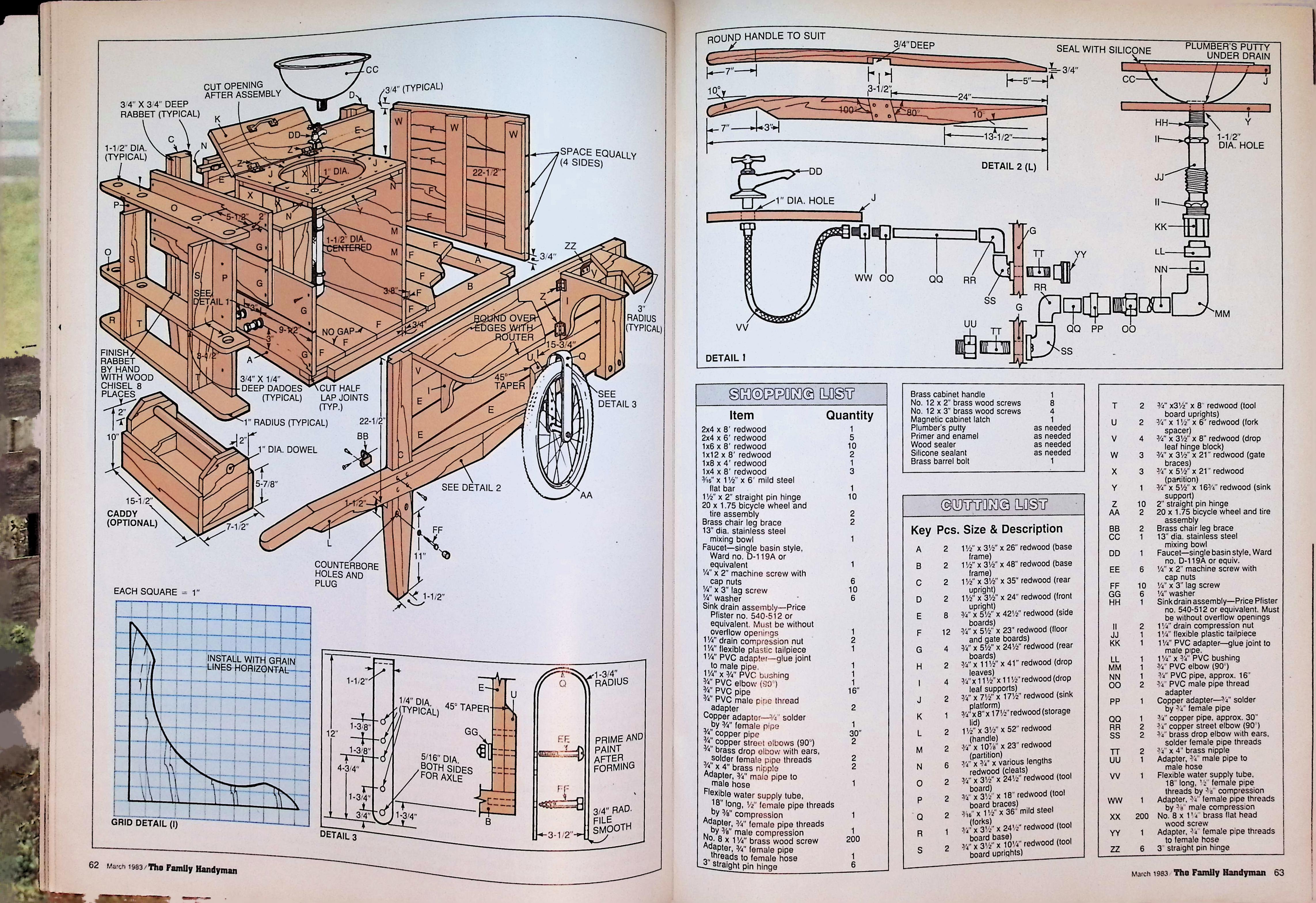 The Family Handyman Magazine Convertible Deck Plans Mar 1983 — image 3