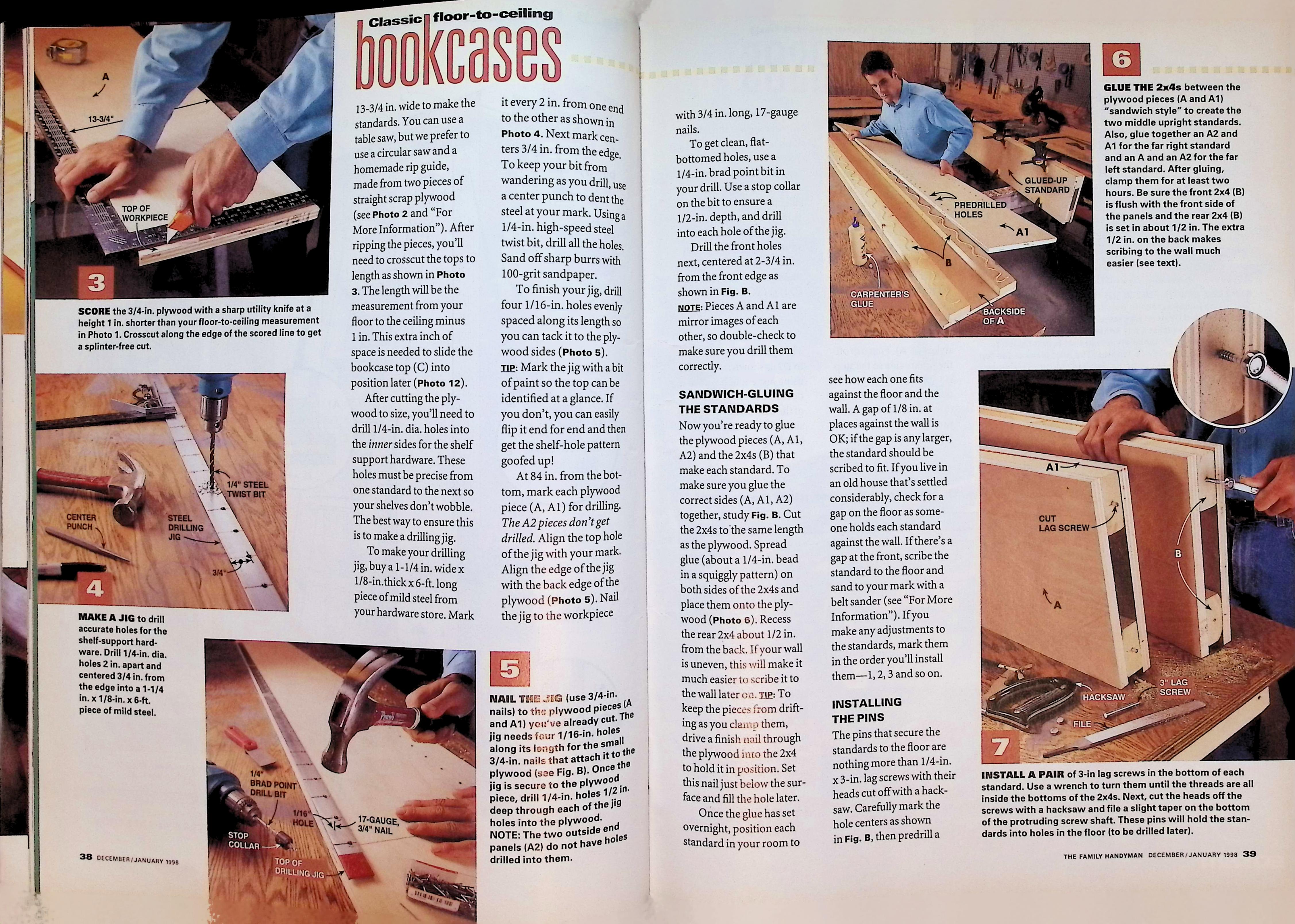 Family Handyman Magazine, Floor-to-ceiling Bookcase 1998 — image 4