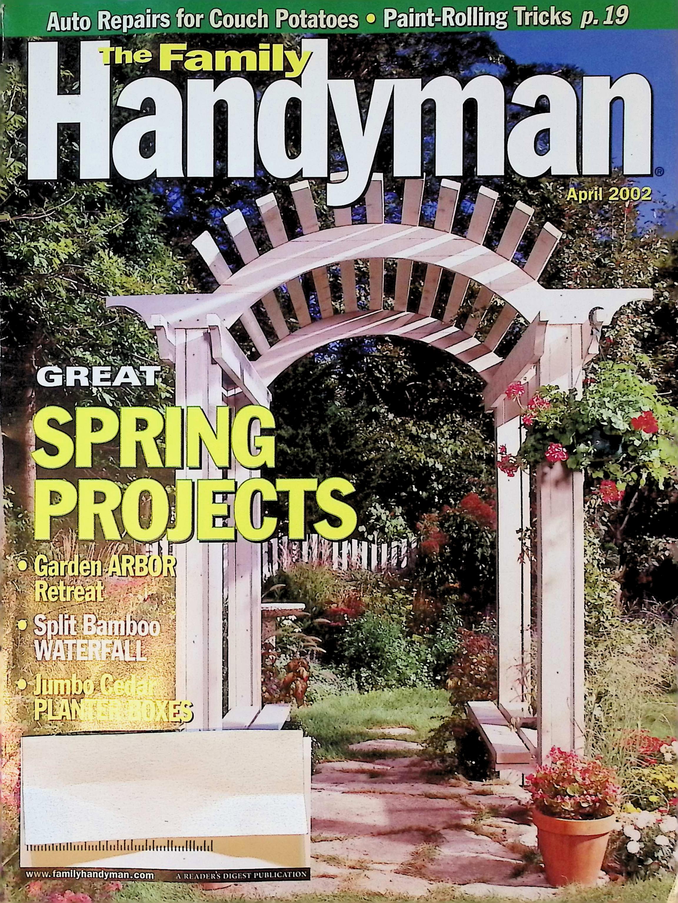 Family Handyman Magazine, April 2002, Garden Arbor Cover