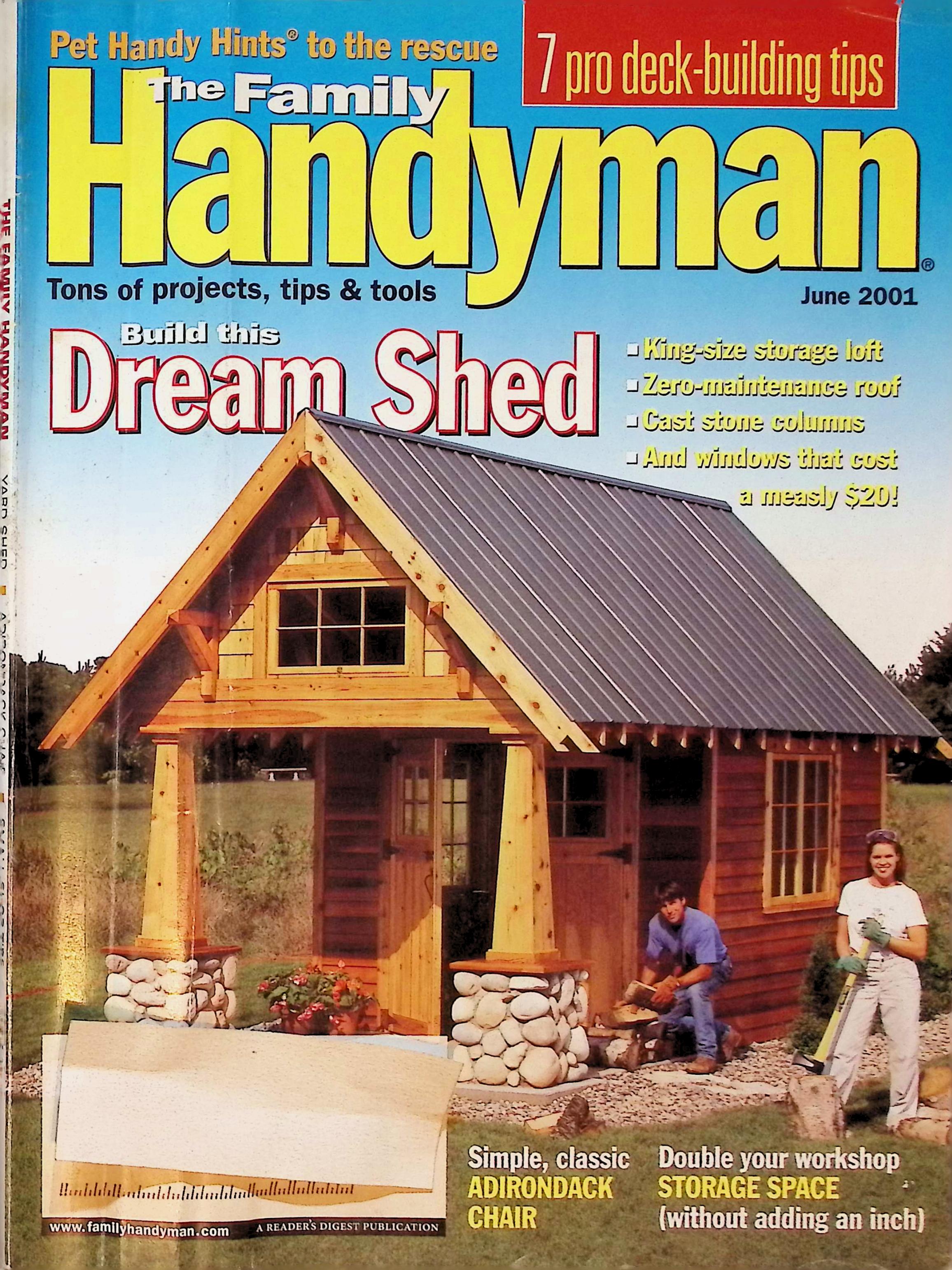 Family Handyman Magazine Dream Shed Cover June 2001