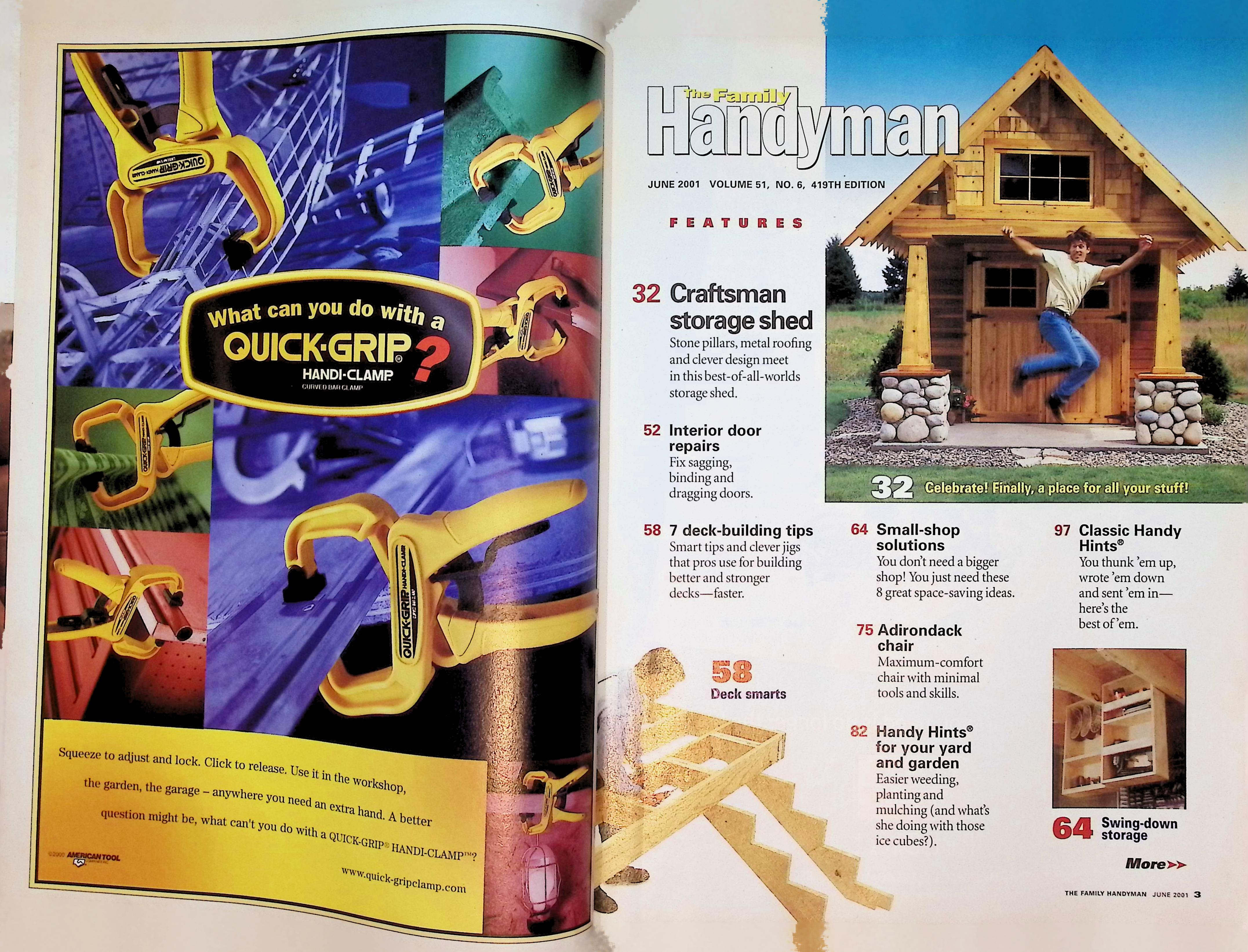 Family Handyman Magazine Dream Shed Cover June 2001 — image 2