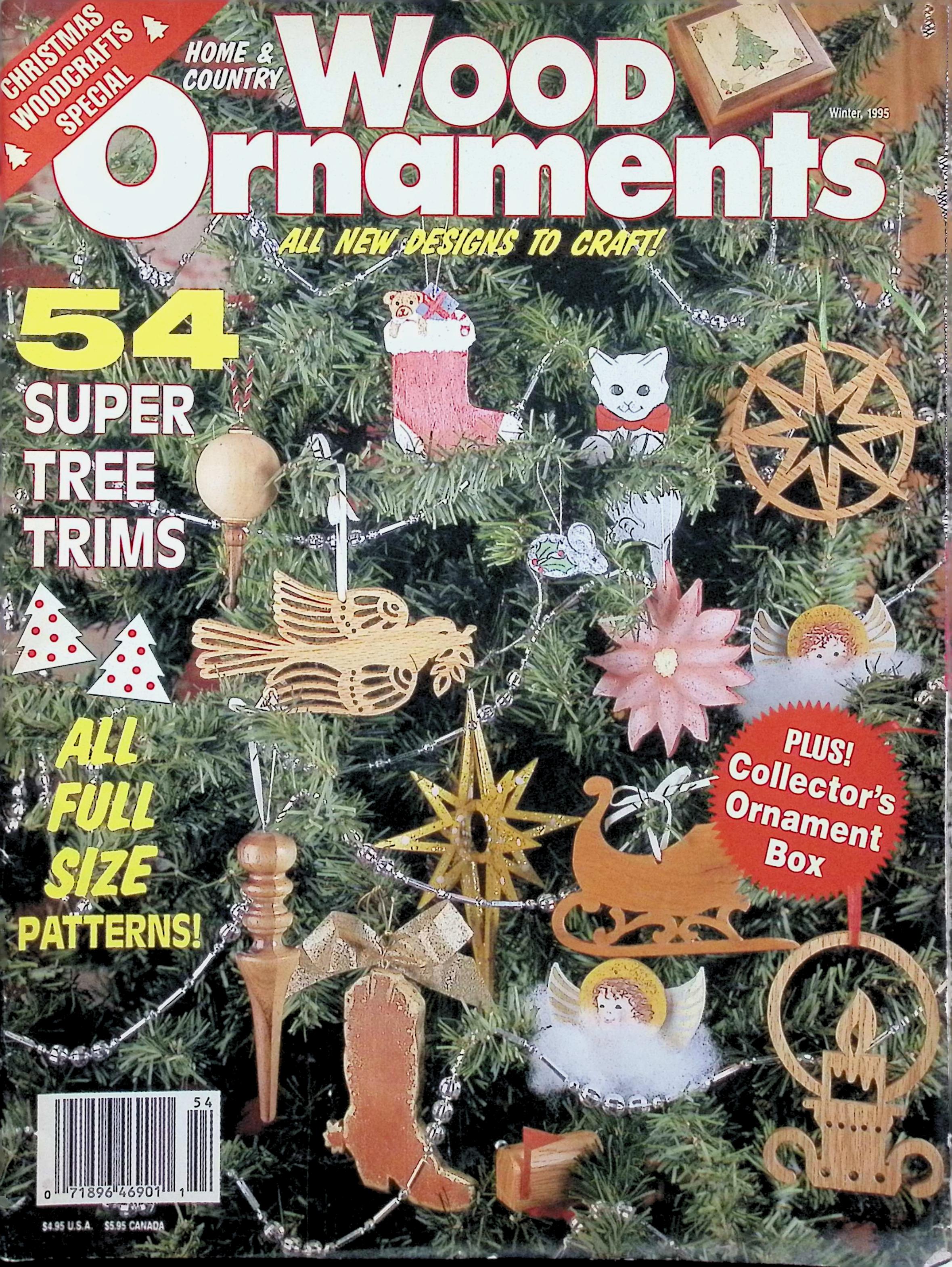 Home & Country Wood Ornaments Christmas Crafts Mag 1995