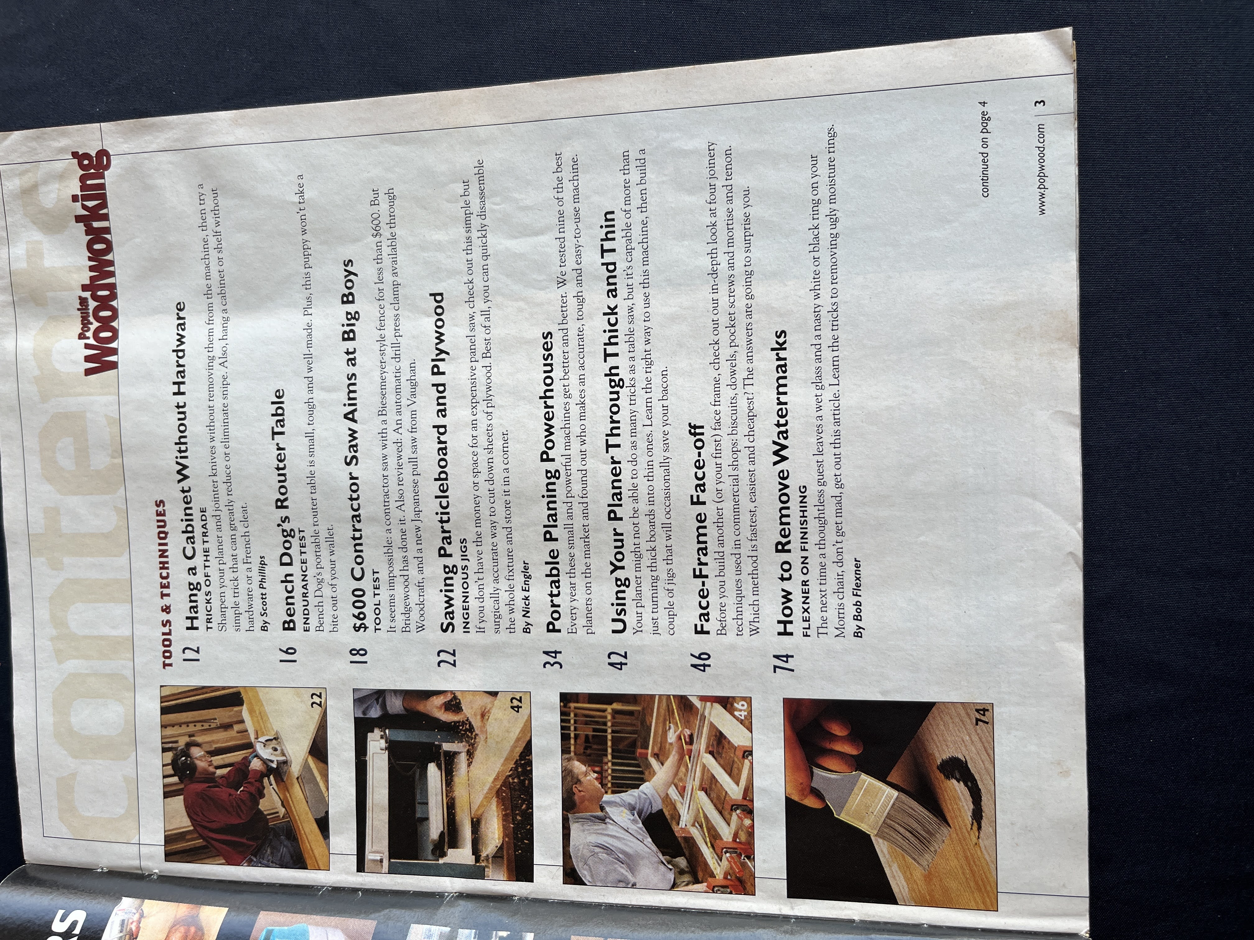 Popular Woodworking Magazine Portable Planer April 2001 — image 2