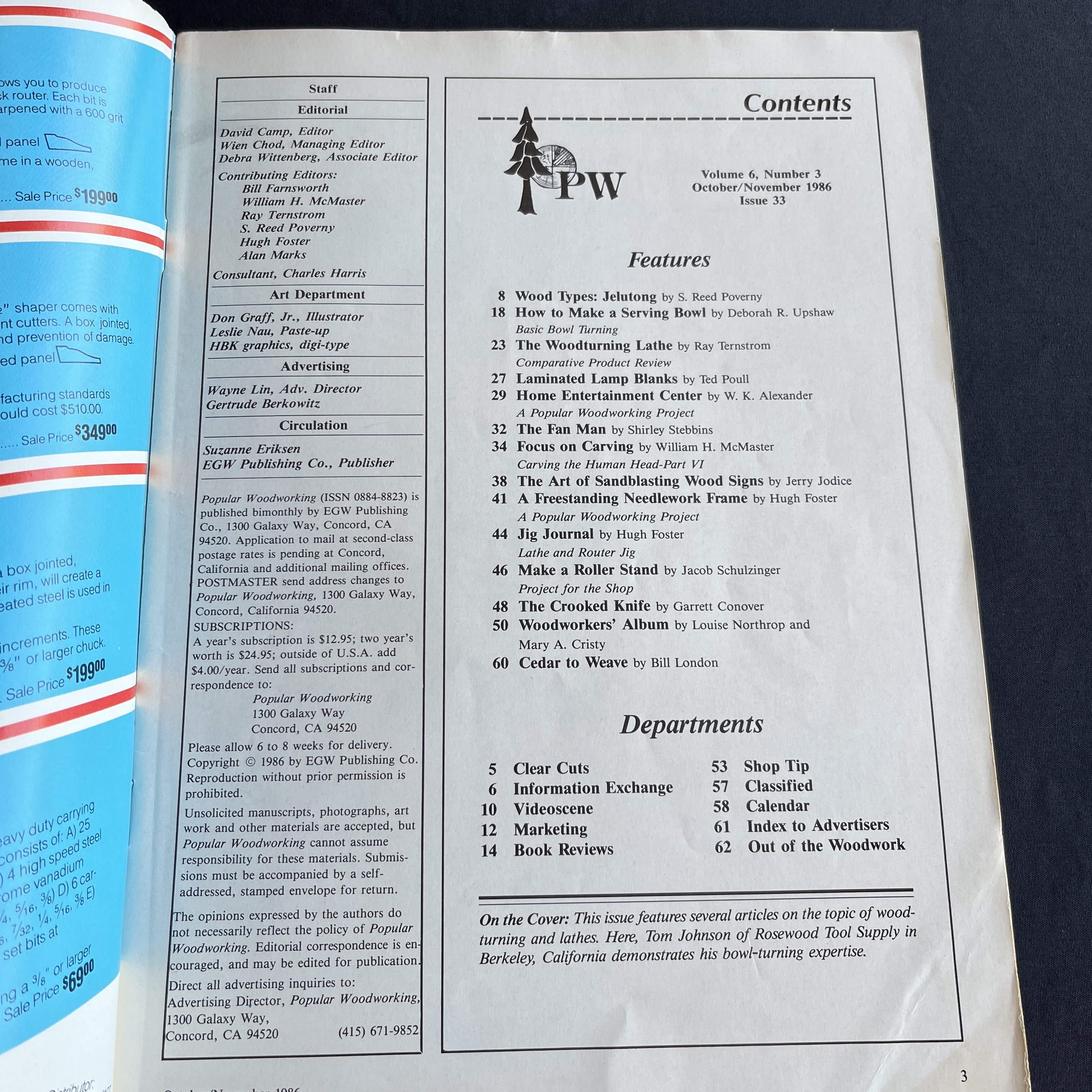 Popular Woodworking Oct/Nov 1986 Woodturning Lathes — image 2