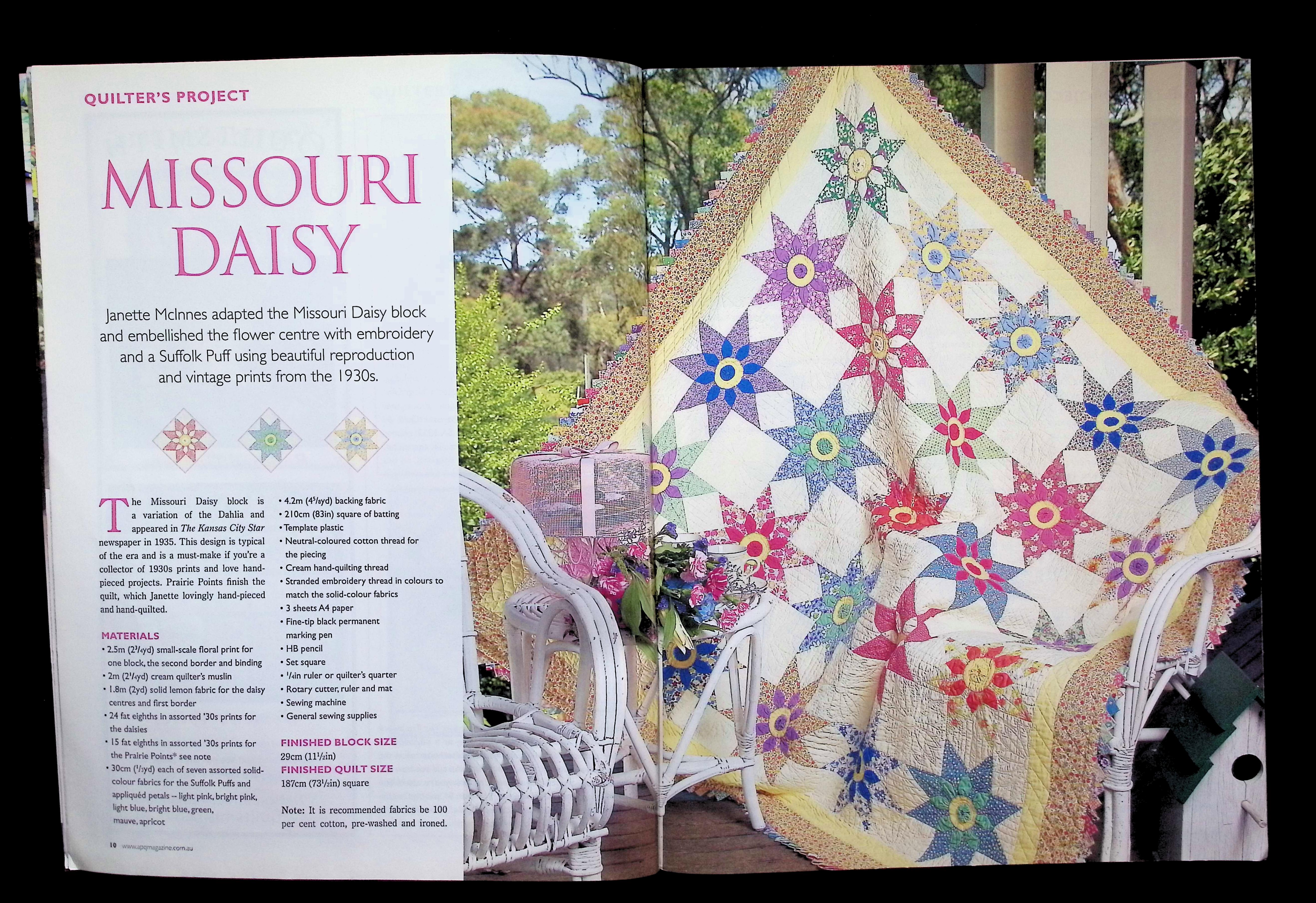 Australian Patchwork & Quilting Vol 15 No 5 featuring a colorful star-pattern quilt display — image 4