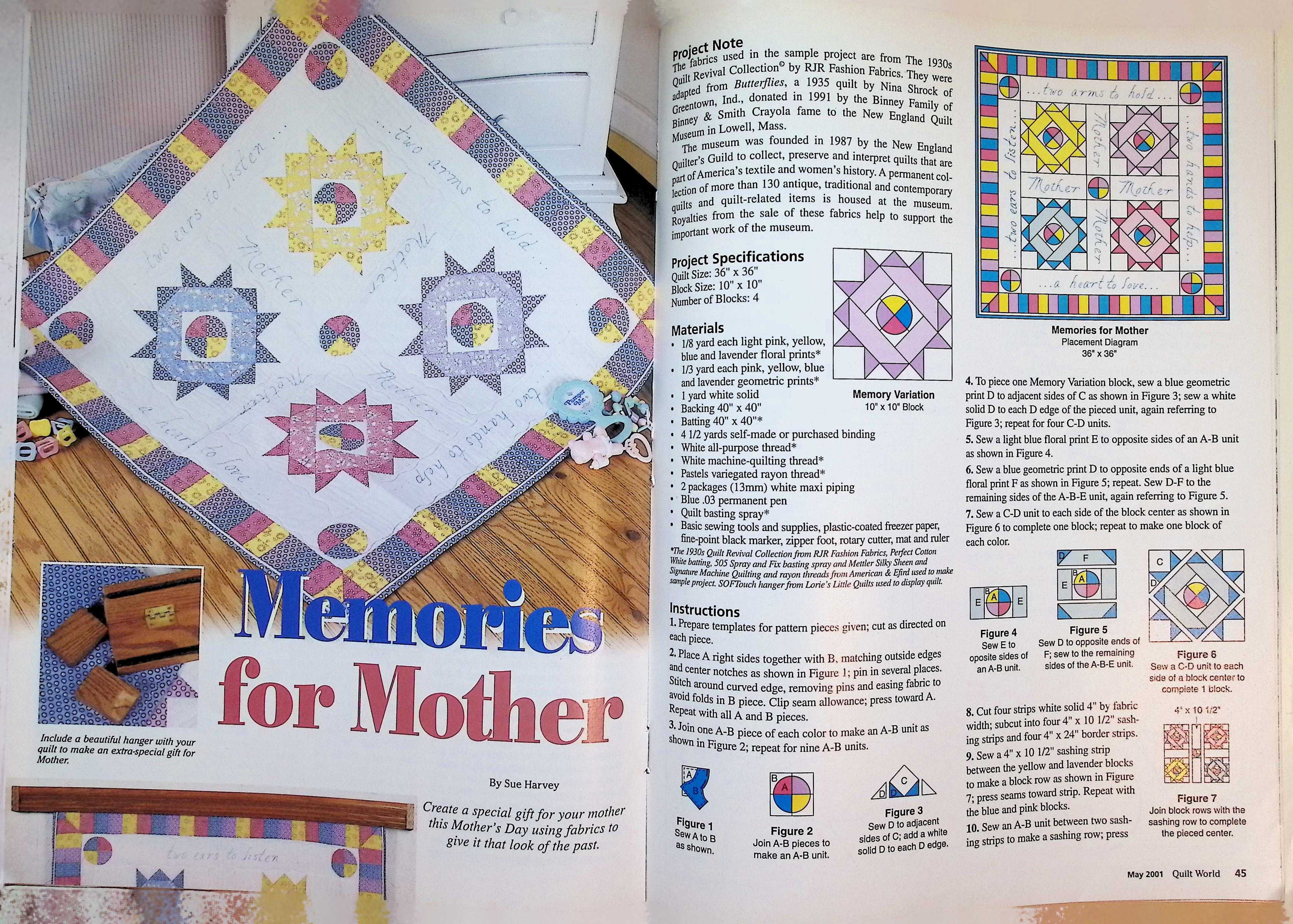 Quilt World Magazine May 2001 Exotic Petals Quilt — image 3