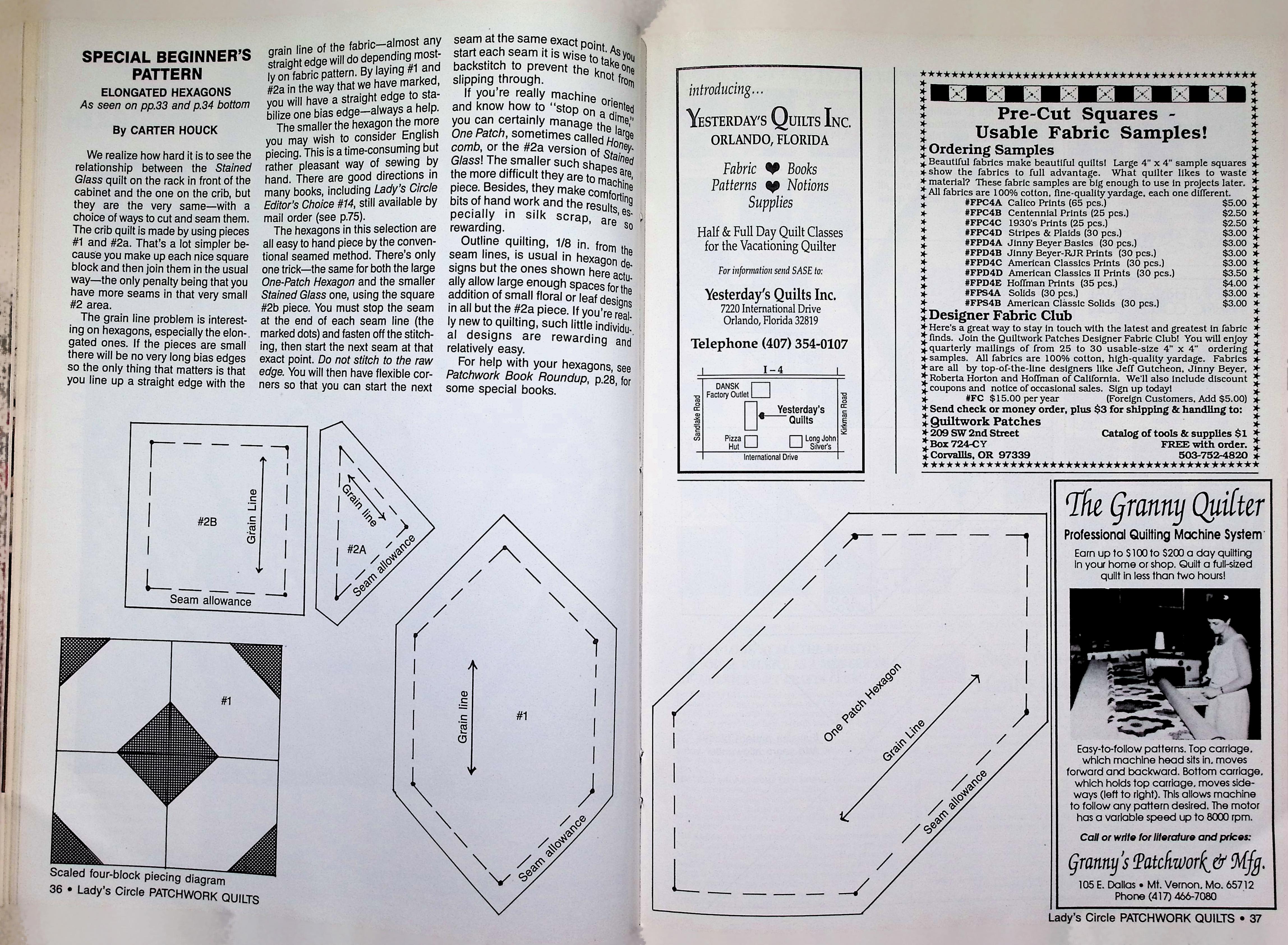 Lady's Circle Patchwork Quilts Mag Nebraska Quilts Nov 1990 — image 3