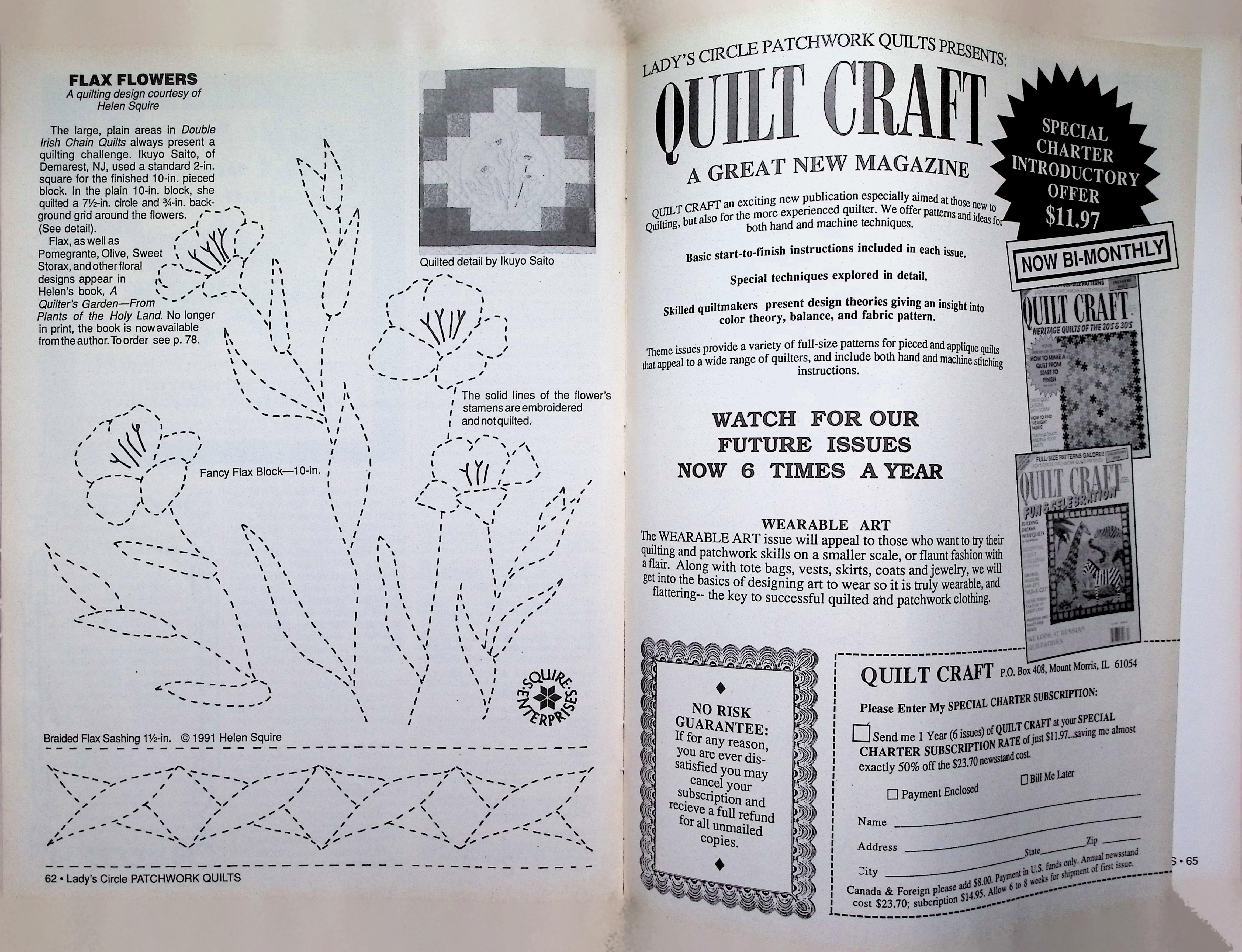 Lady's Circle Patchwork Quilts Mag Floral Quilts 1992 — image 4