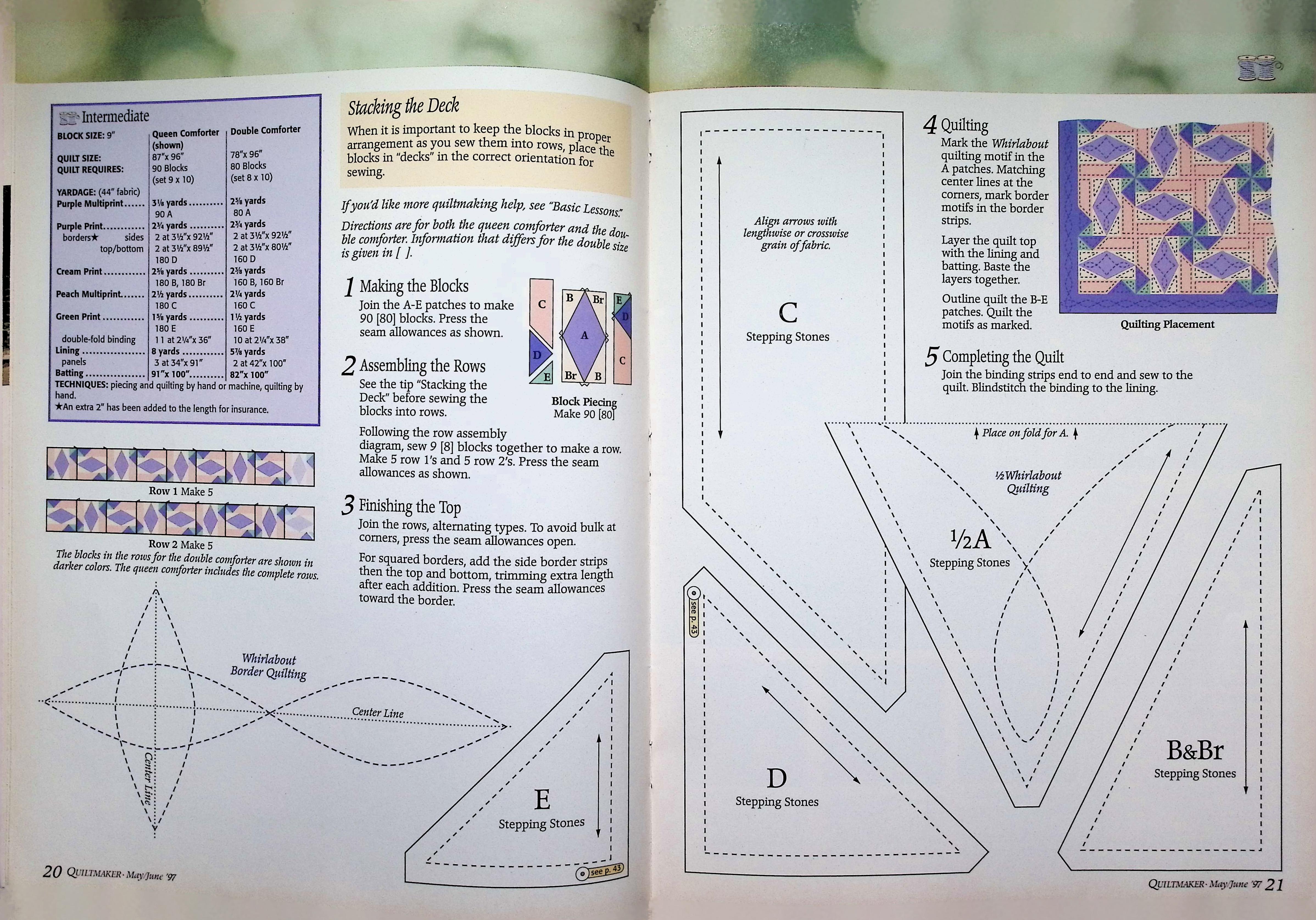 Quiltmaker Magazine Appliqué Bird Quilt May/June 1997 — image 3