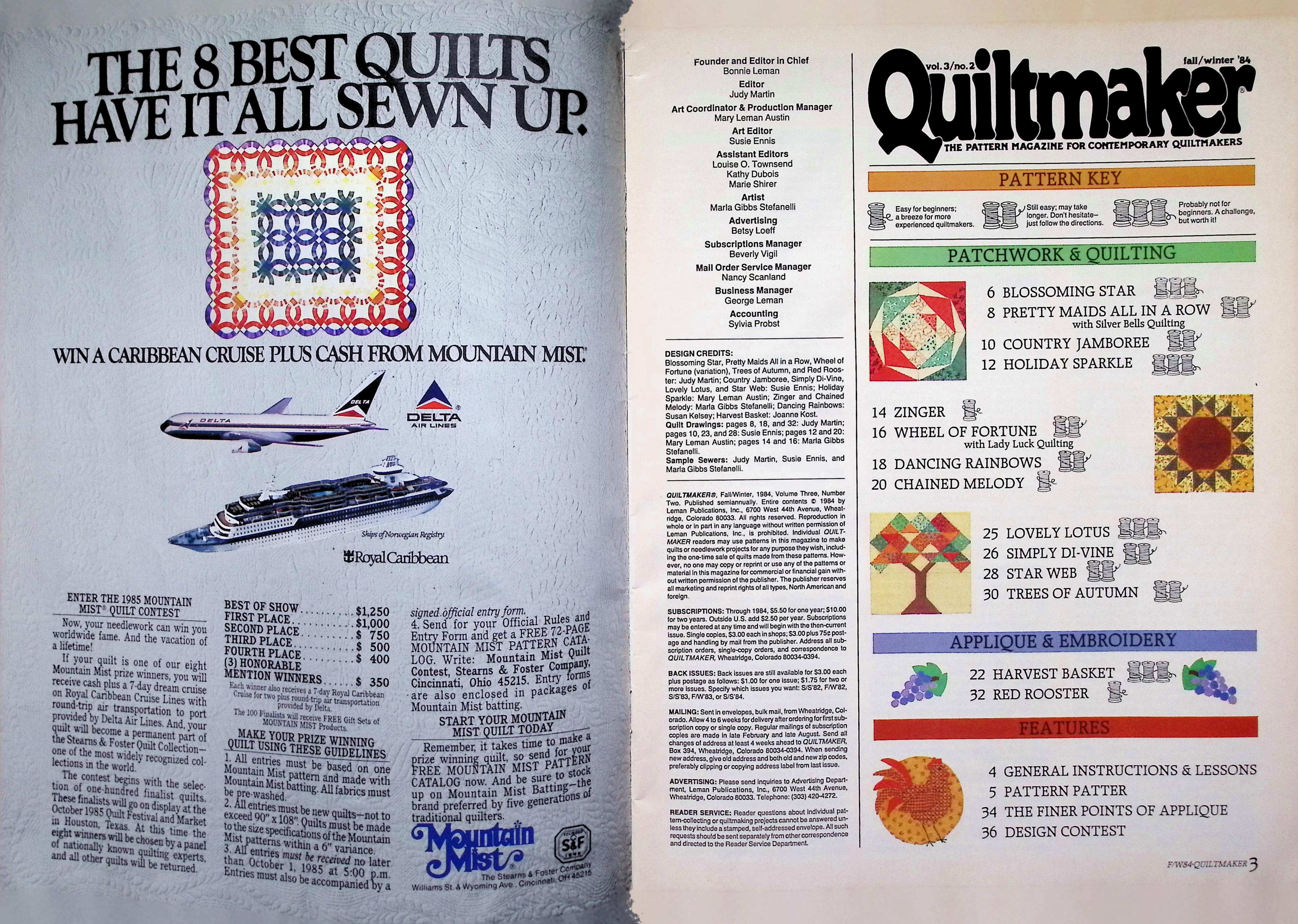 Quiltmaker Magazine Fall/Winter 1984 Geometric Quilt — image 2