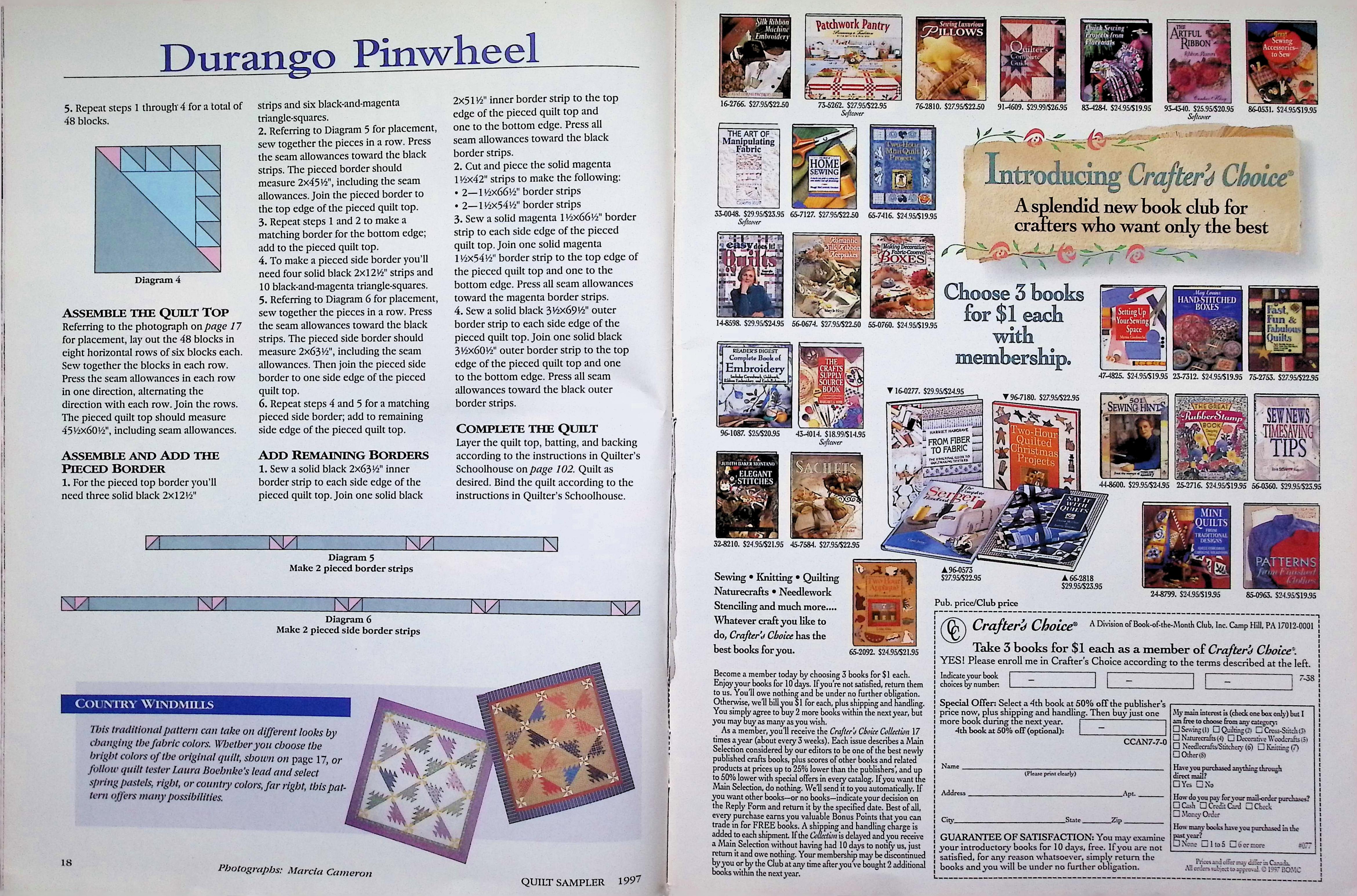 Quilt Sampler Magazine Strawberry Applique Quilt 1997 — image 3