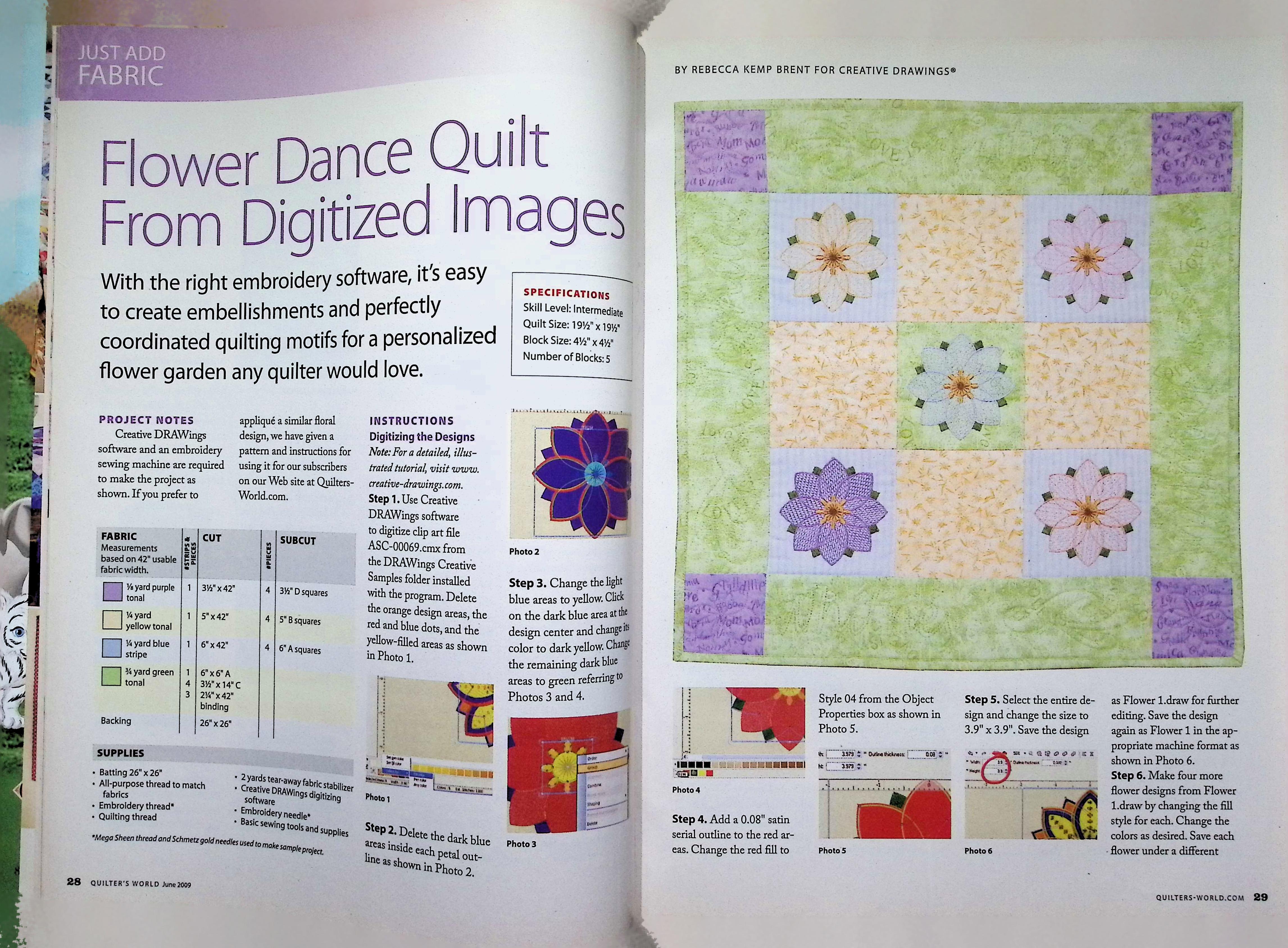 Quilter's World Magazine June 2009 Signature Quilt — image 3