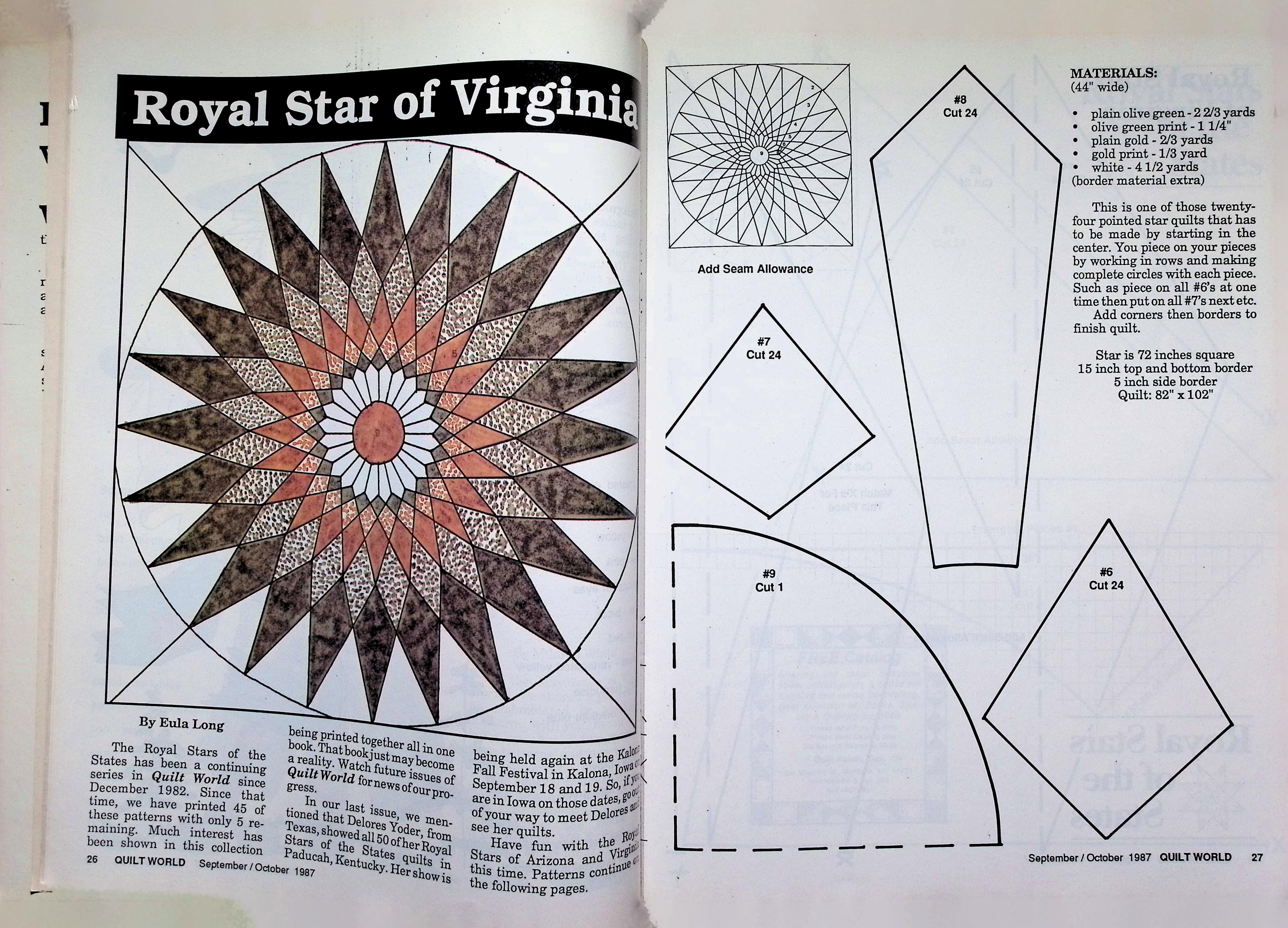 Quilt World Magazine Medallion Quilt Cover Oct 1987 — image 3
