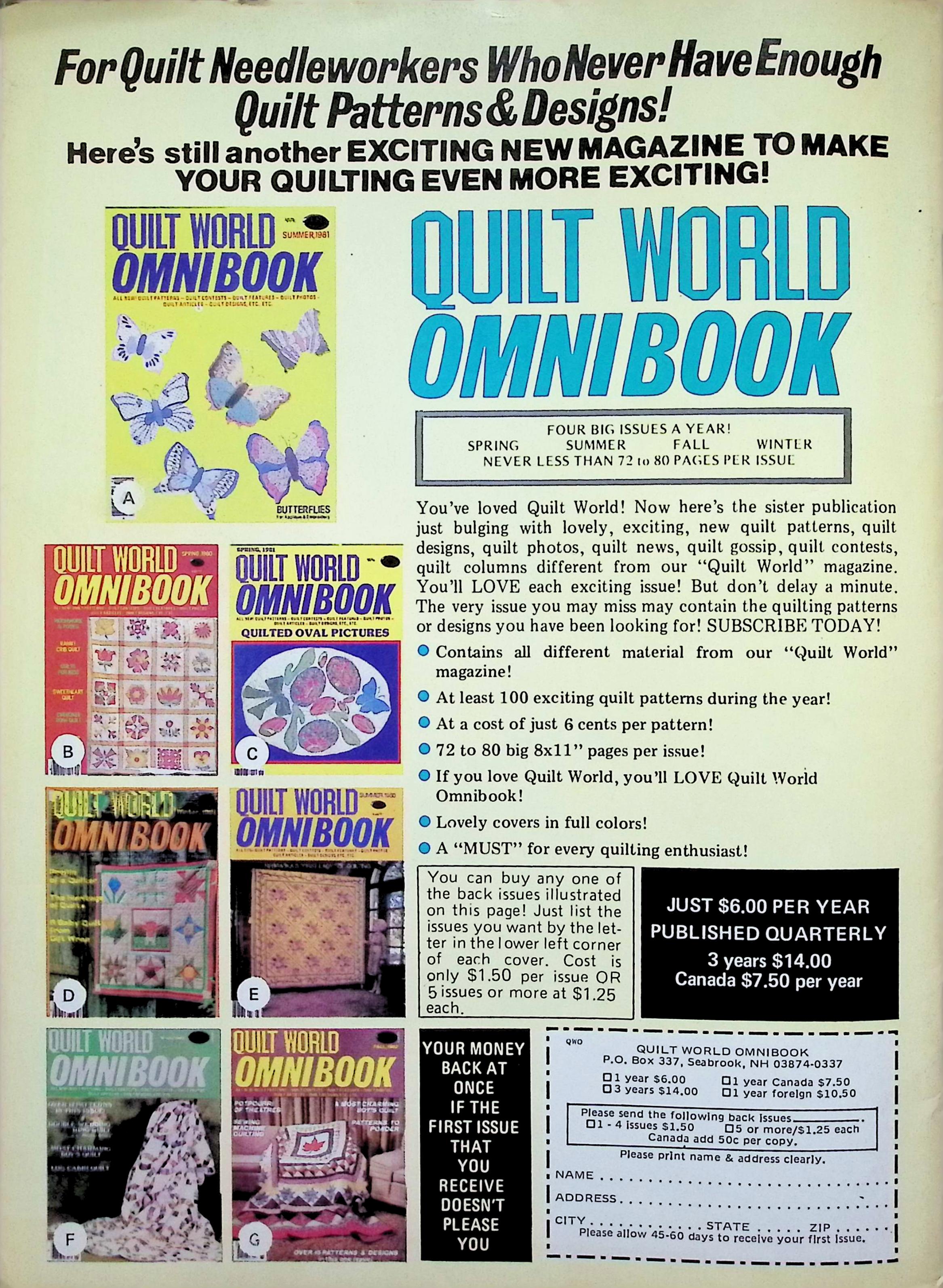 Quilt World Omnibook Summer 1985 First Day of School — image 5