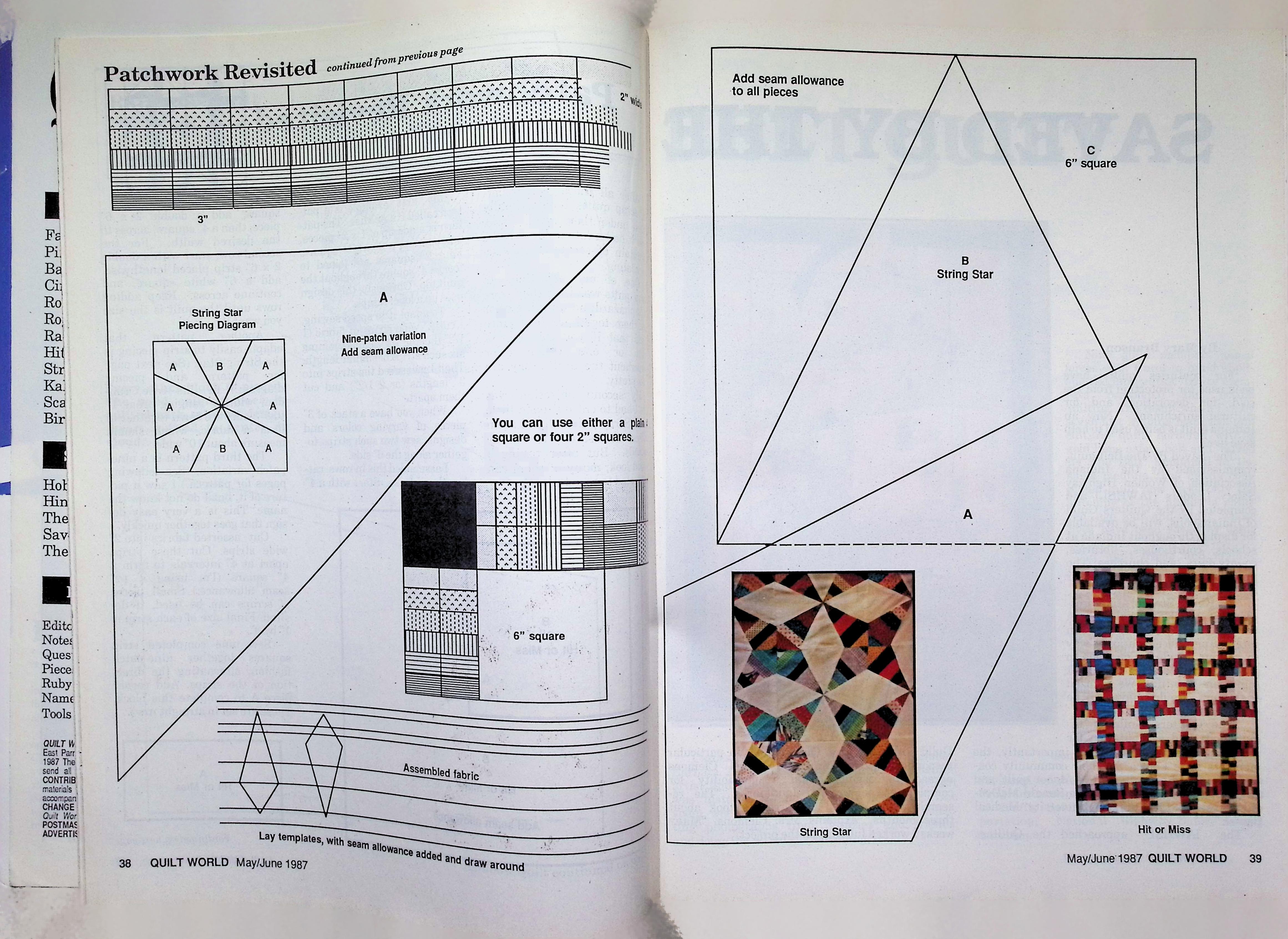 Quilt World Magazine Birds on the Tracks Quilt June 1987 — image 3