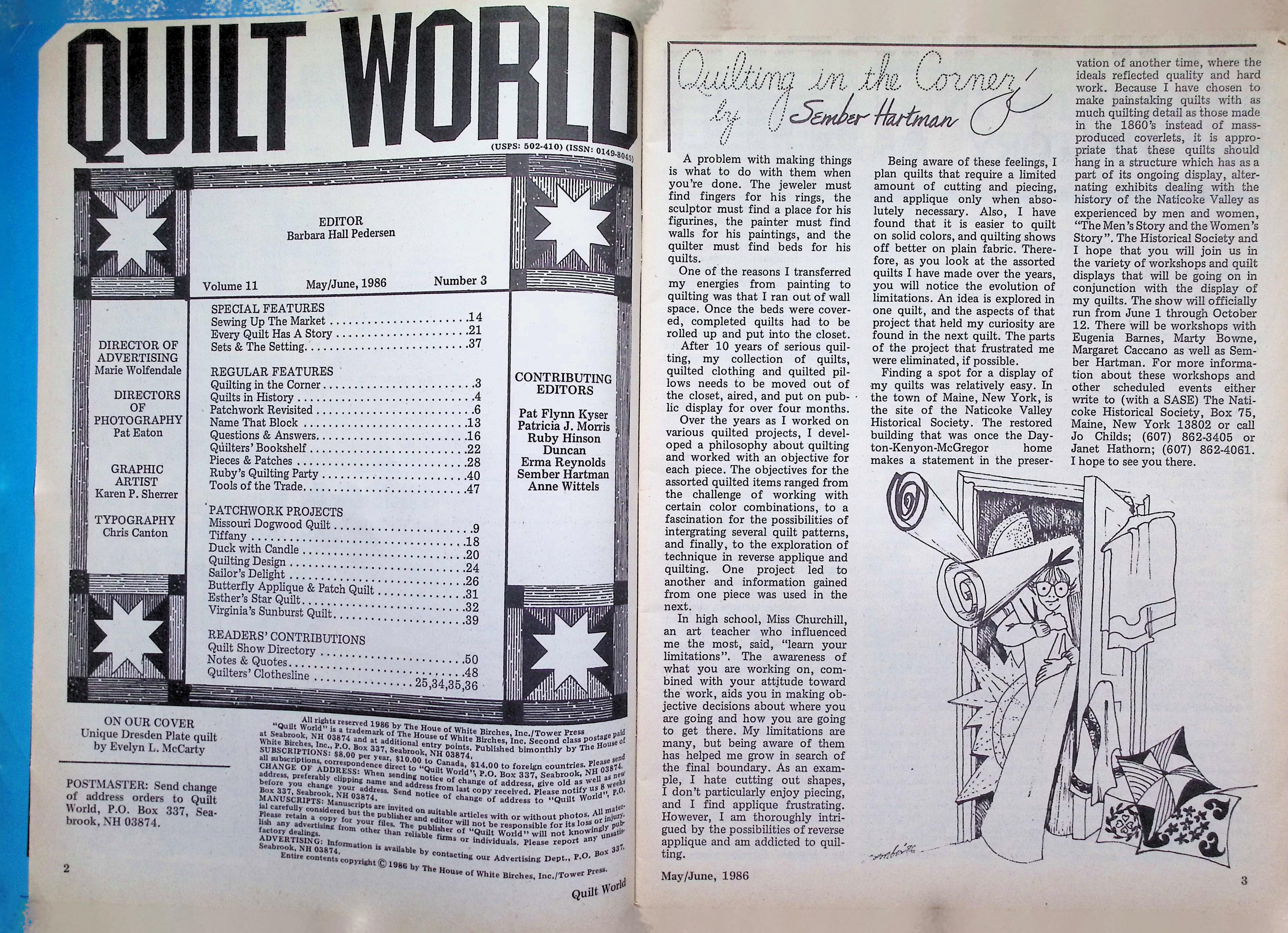 Quilt World Magazine Butterfly Quilt May/June 1986 — image 2