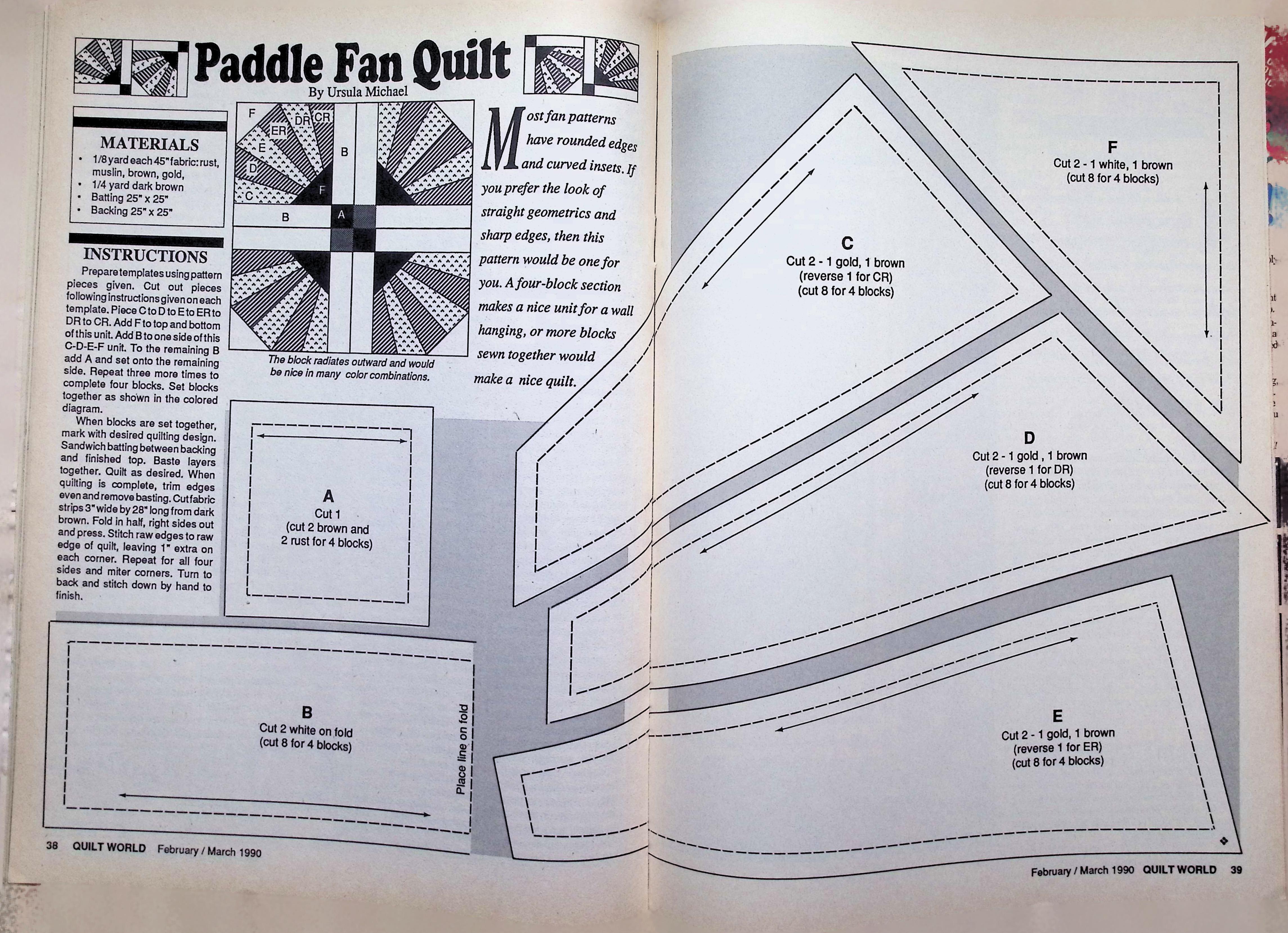 Quilt World Magazine, Rose Dream Quilt, March 1990 — image 3