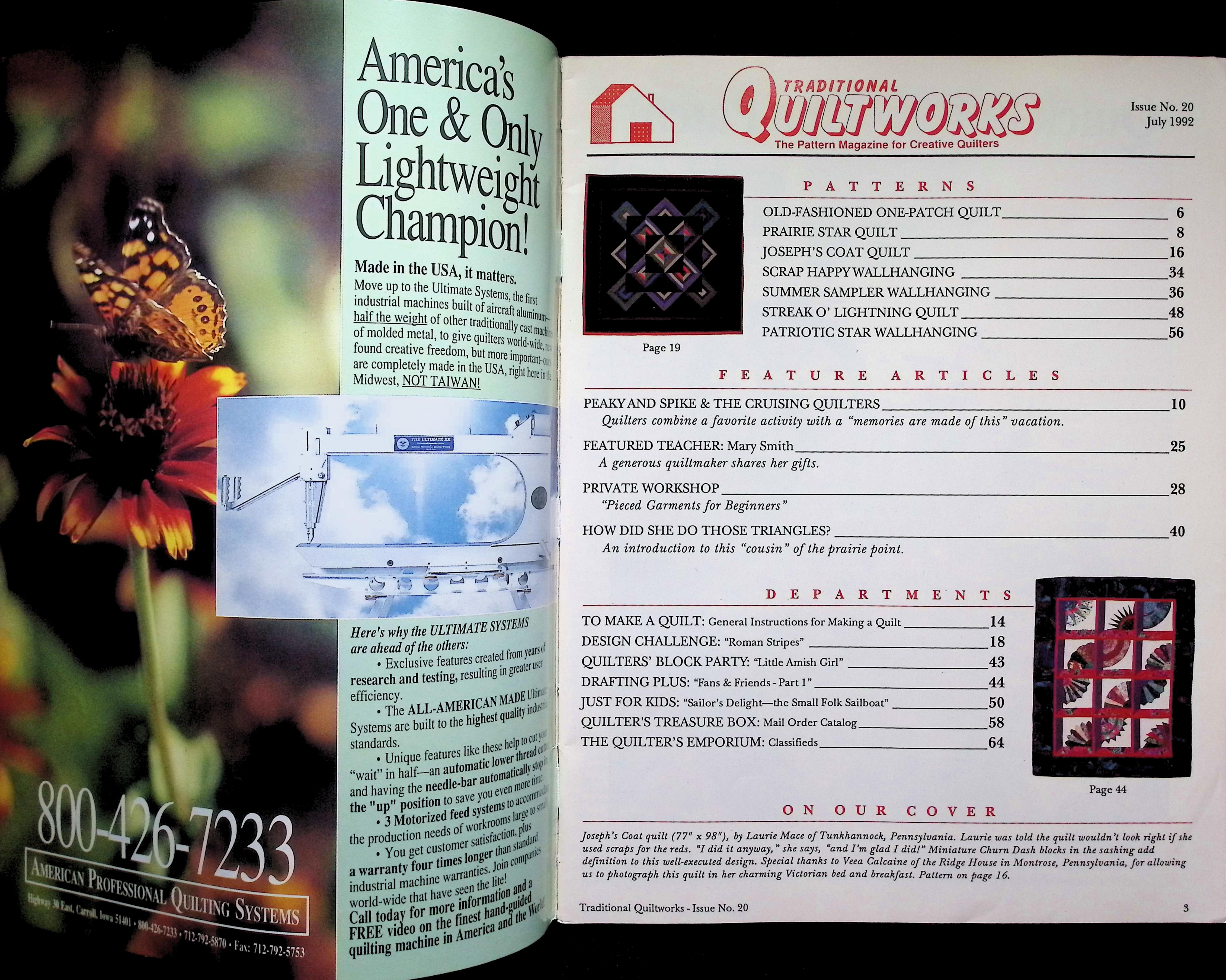 Traditional Quiltworks Magazine Patriotic Quilt July 1992 — image 2