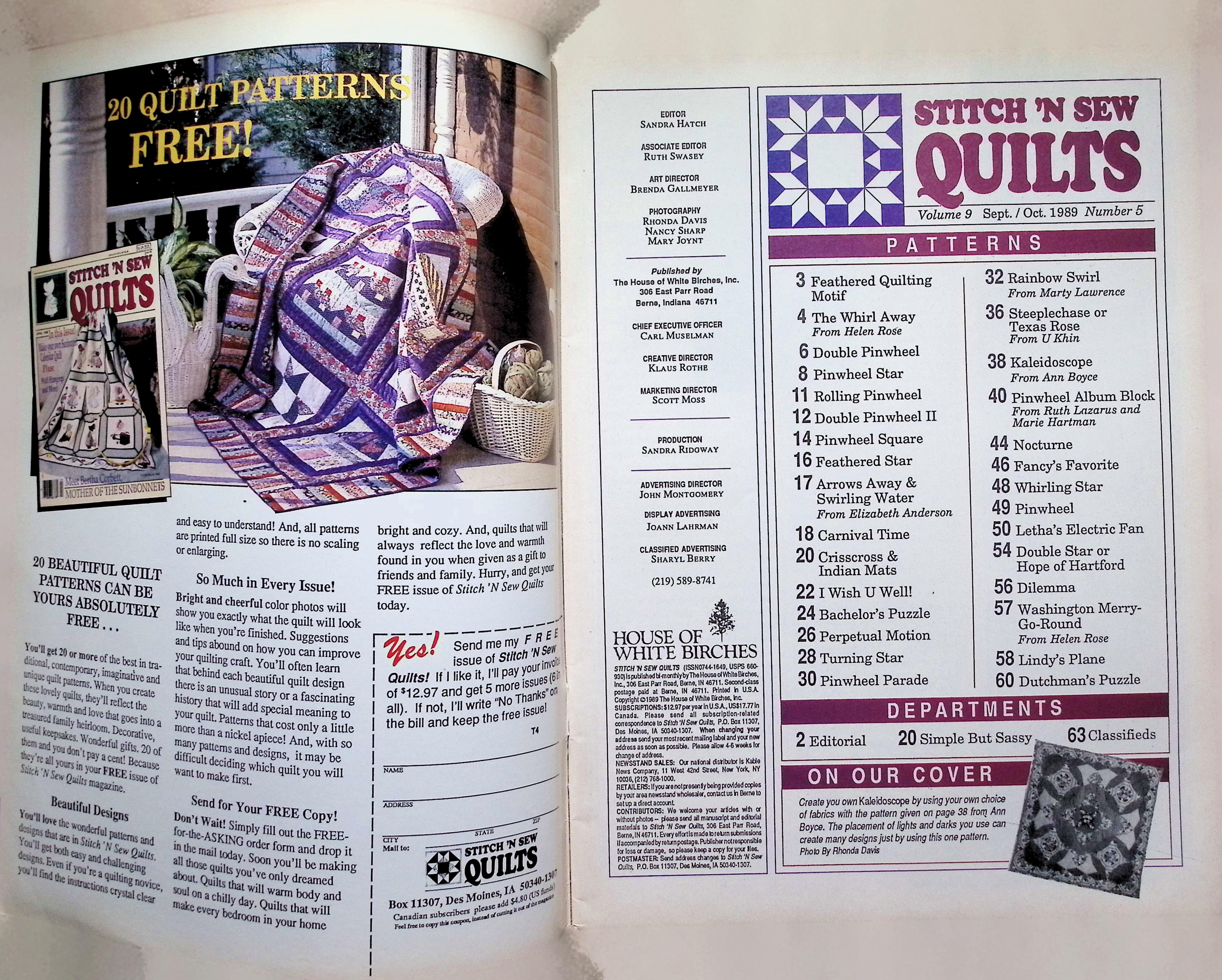 Stitch 'n Sew Quilts Magazine - Swirling Patterns 1989 — image 2