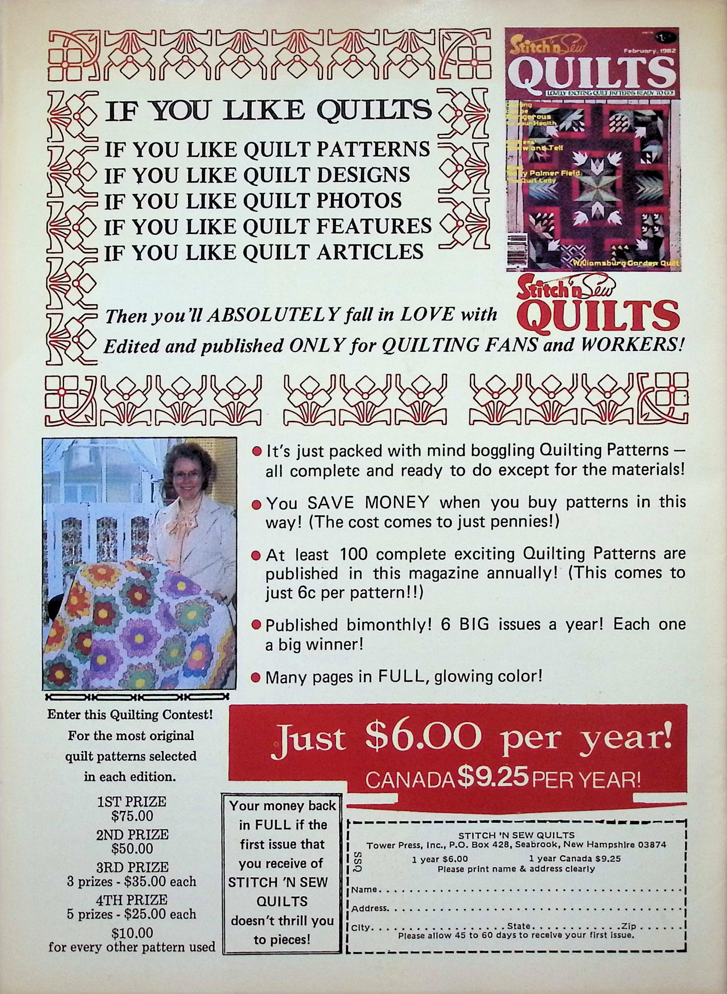Stitch 'n Sew Quilts Magazine, April 1982 Applique Cover — image 5
