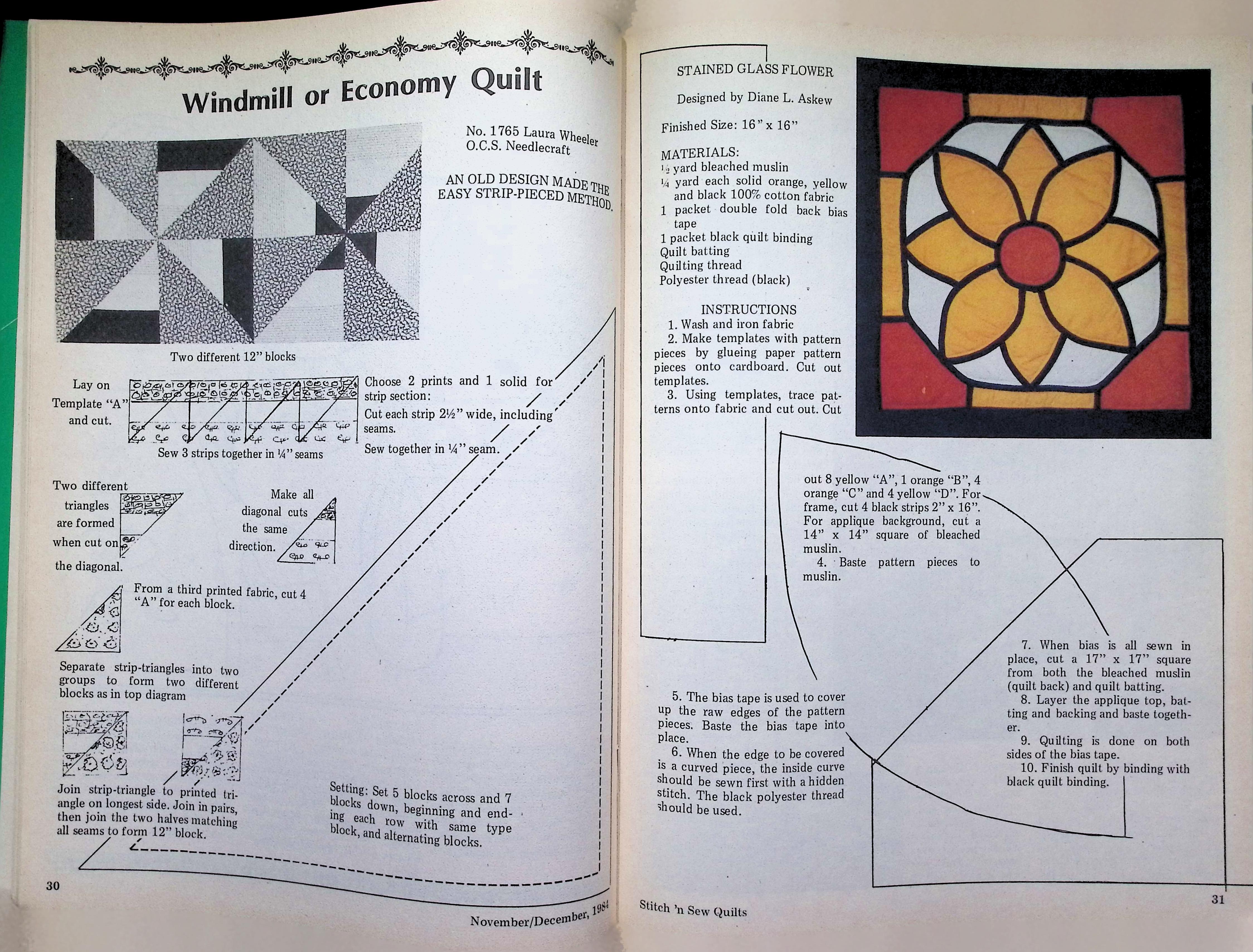 Stitch'n Sew Quilts Magazine, Christmas Quilt Dec 1984 — image 3