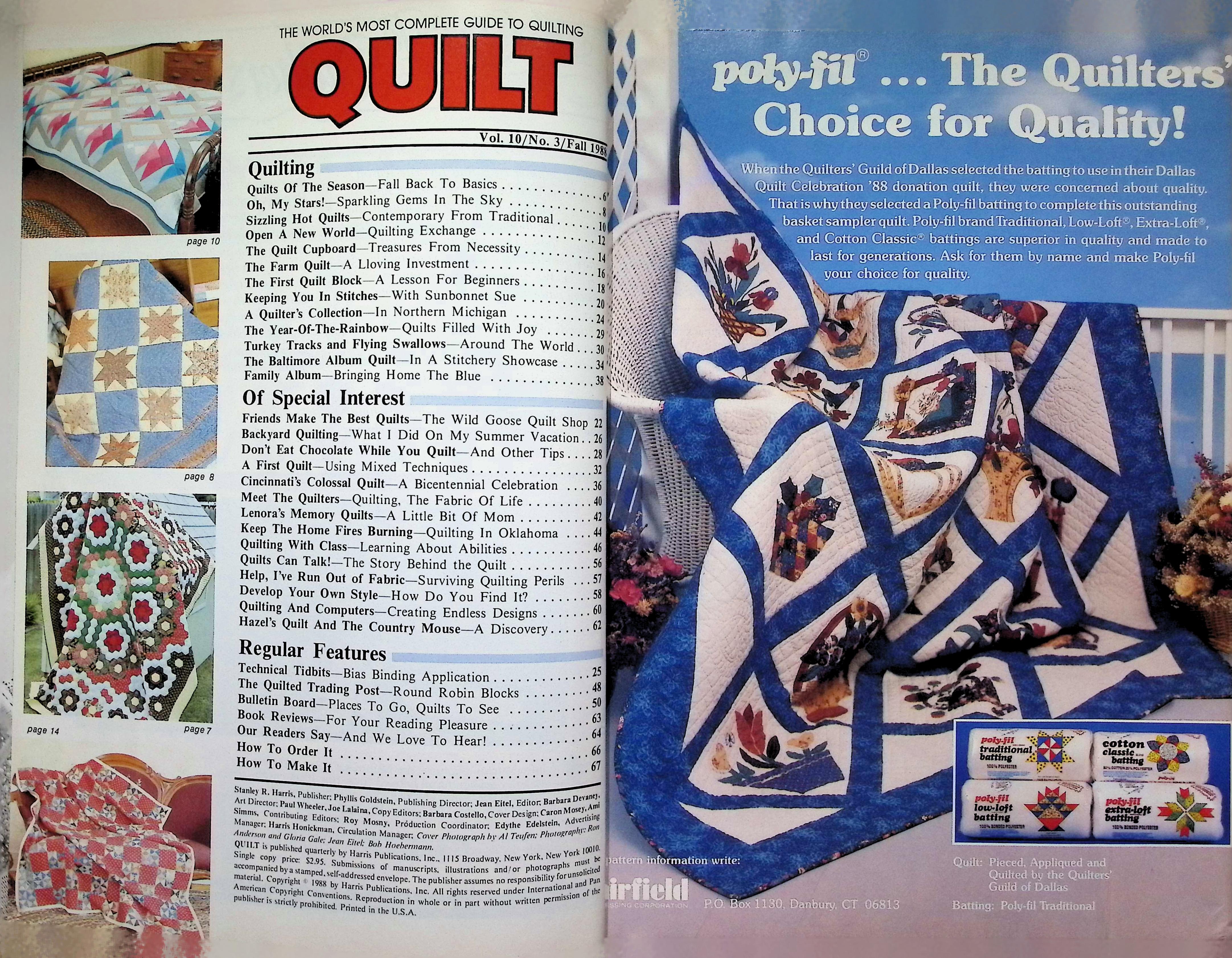 Quilt Magazine Fall 1988 Happy Stars Patchwork Cover — image 2