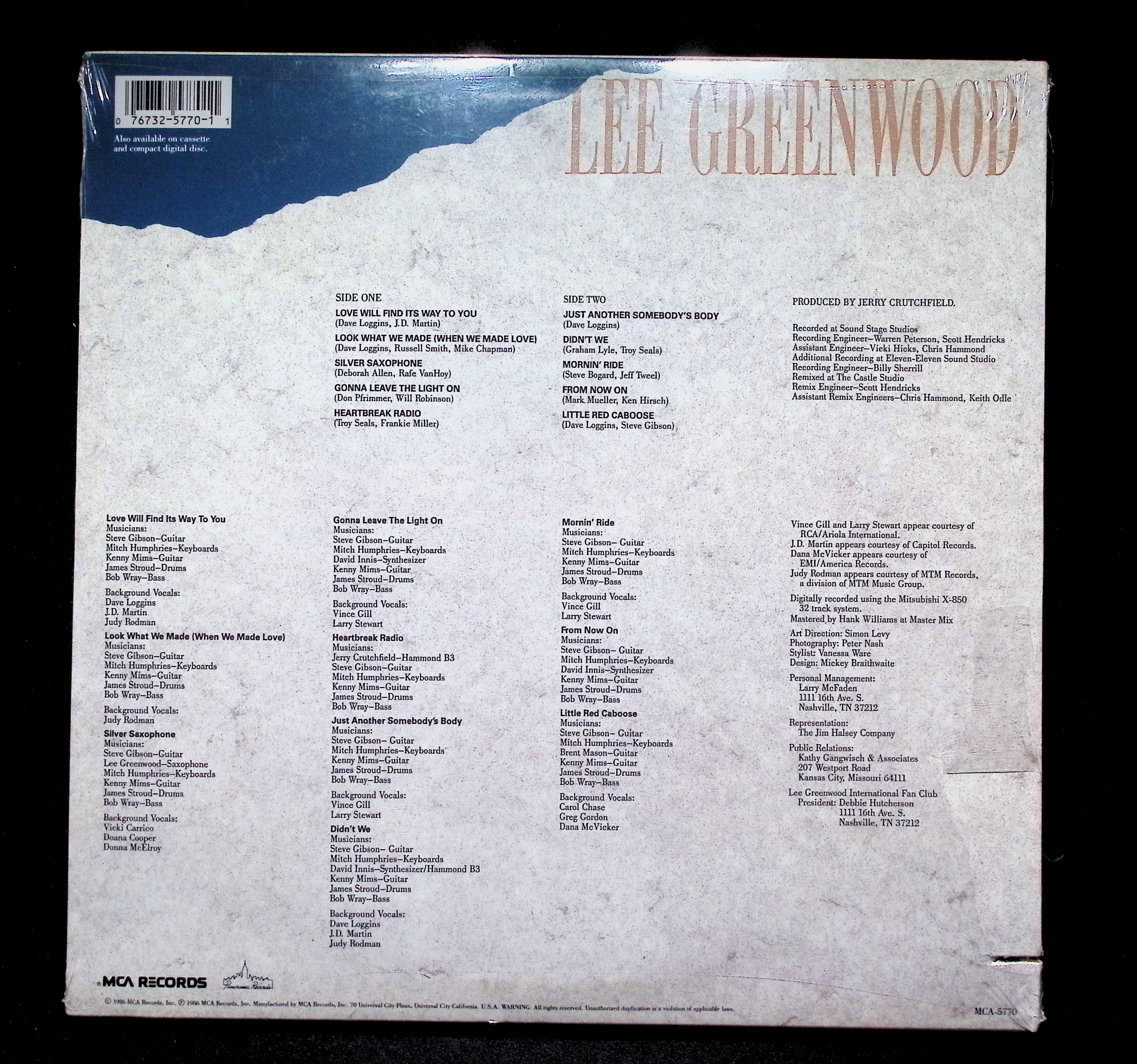 Lee Greenwood 1986- MCA-5770 Vinyl LP Factory Sealed New — image 2