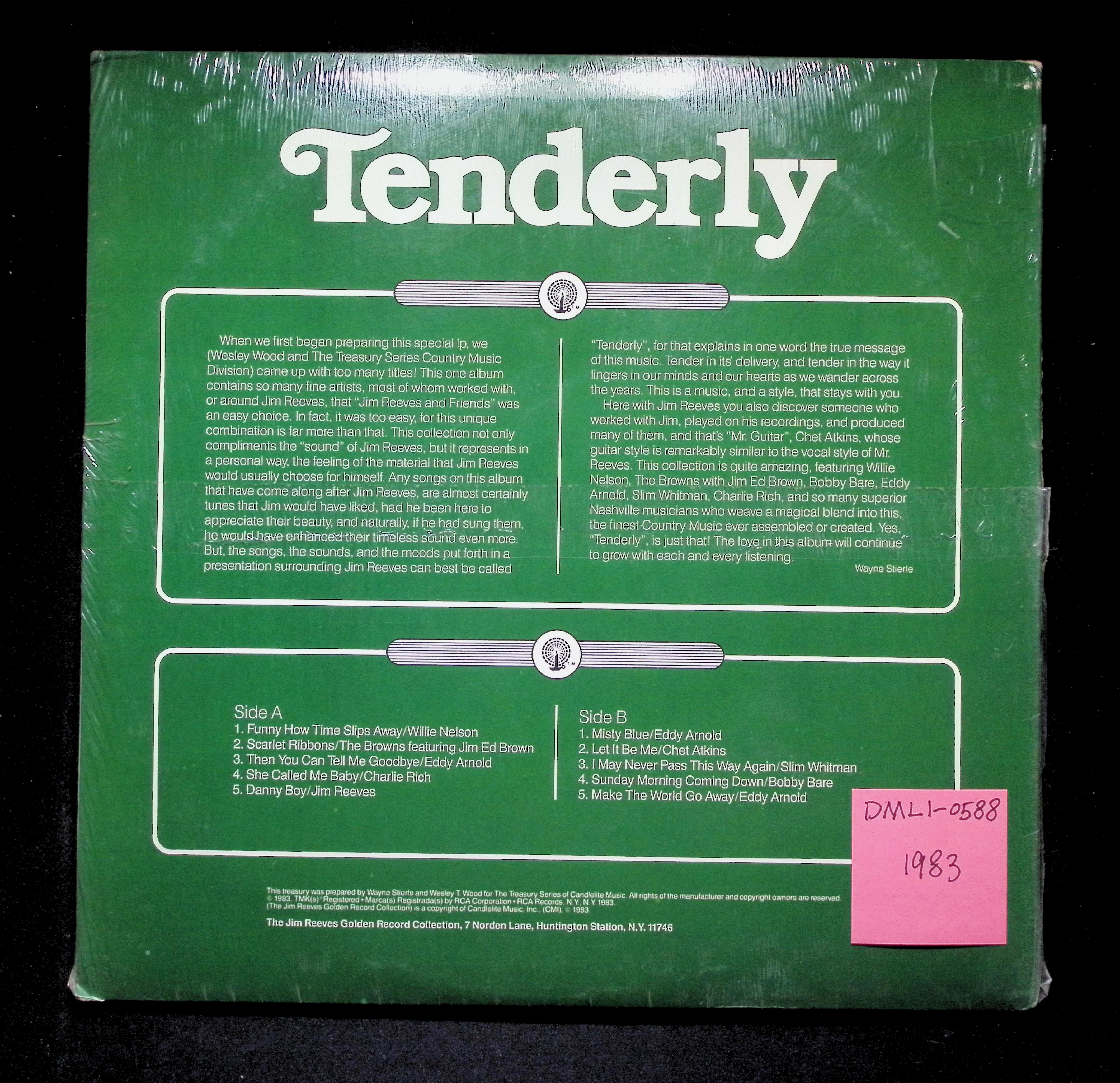 Various - Tenderly (1983) DML1-0588 NEW SEALED LP — image 2