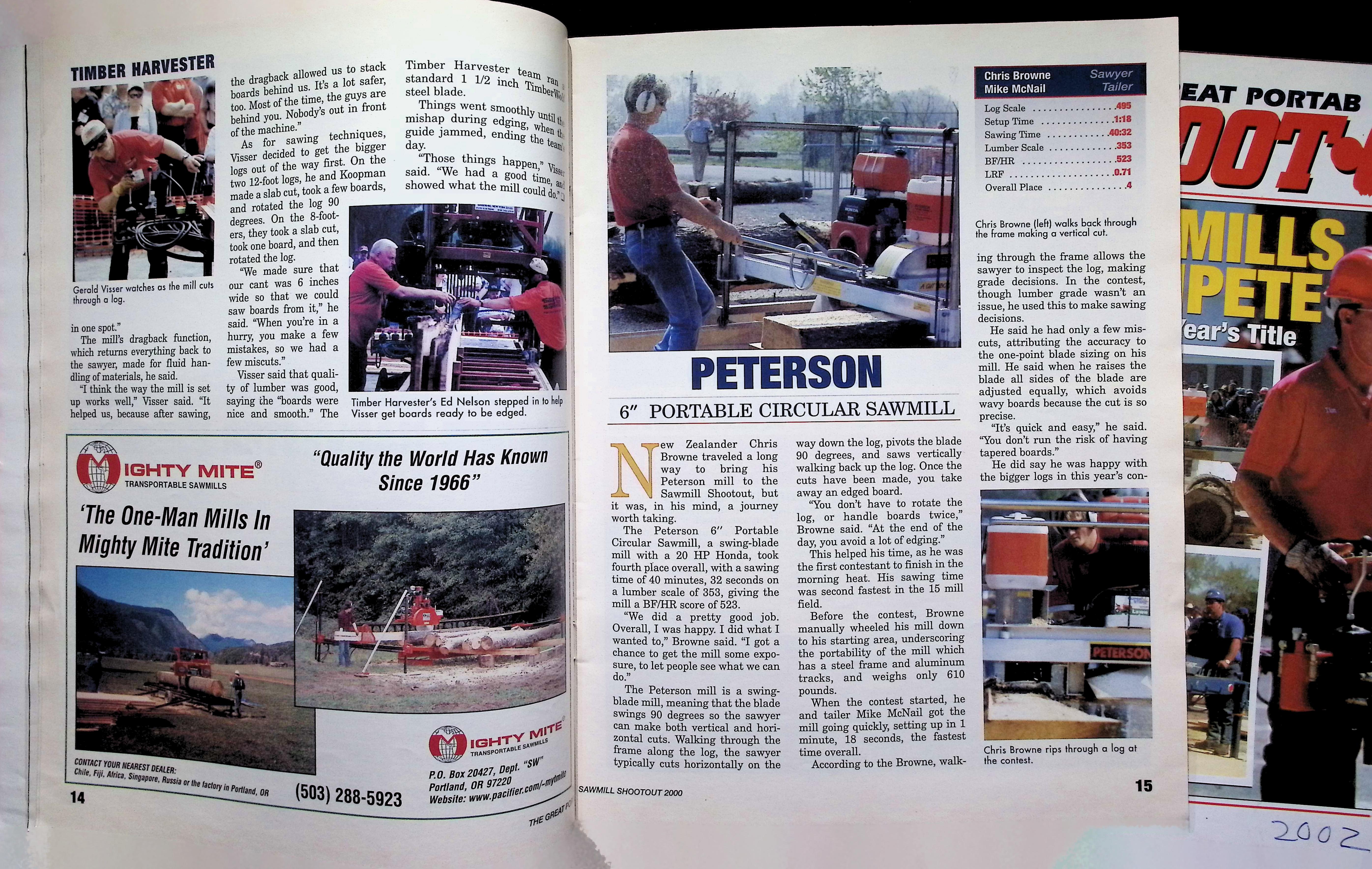 Sawmill & Woodlot Shoot-Out Issue 2002 Portable Mills — image 3