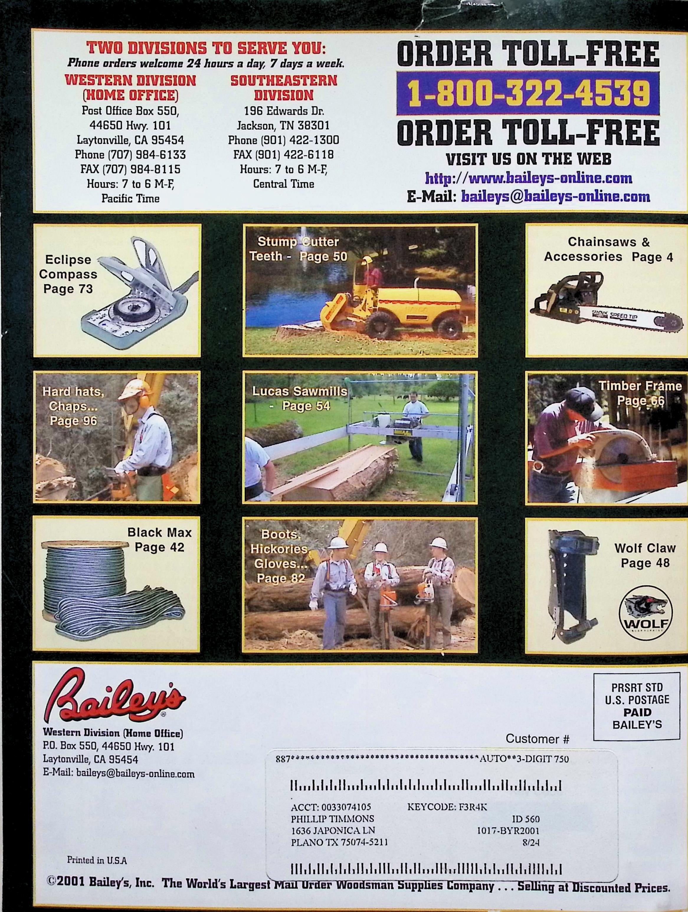 Bailey's Woodsman Catalog 2001 - Lumberjack Tree Climb — image 5