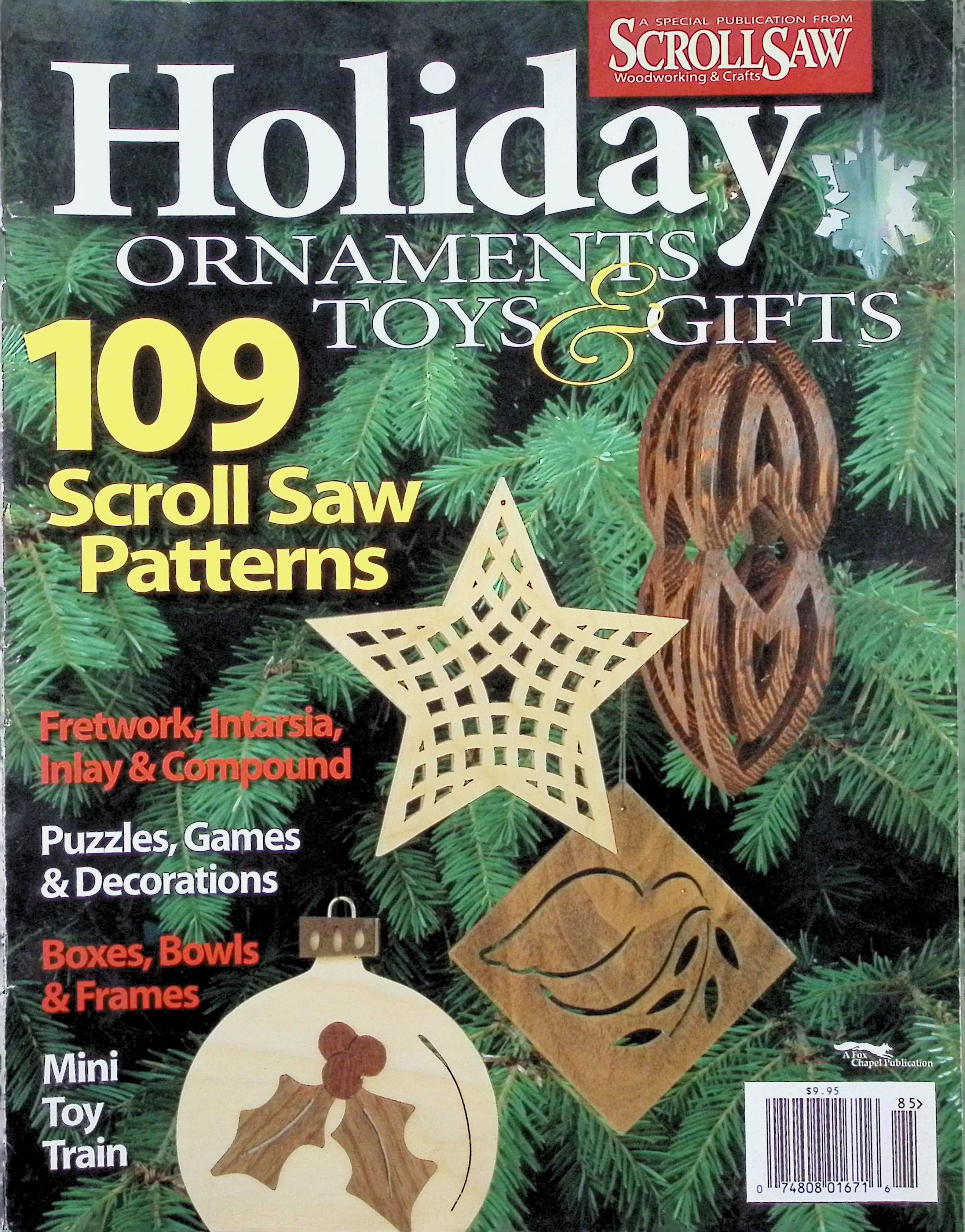 Scroll Saw Holiday Ornaments & Toys Magazine, 109 Patterns