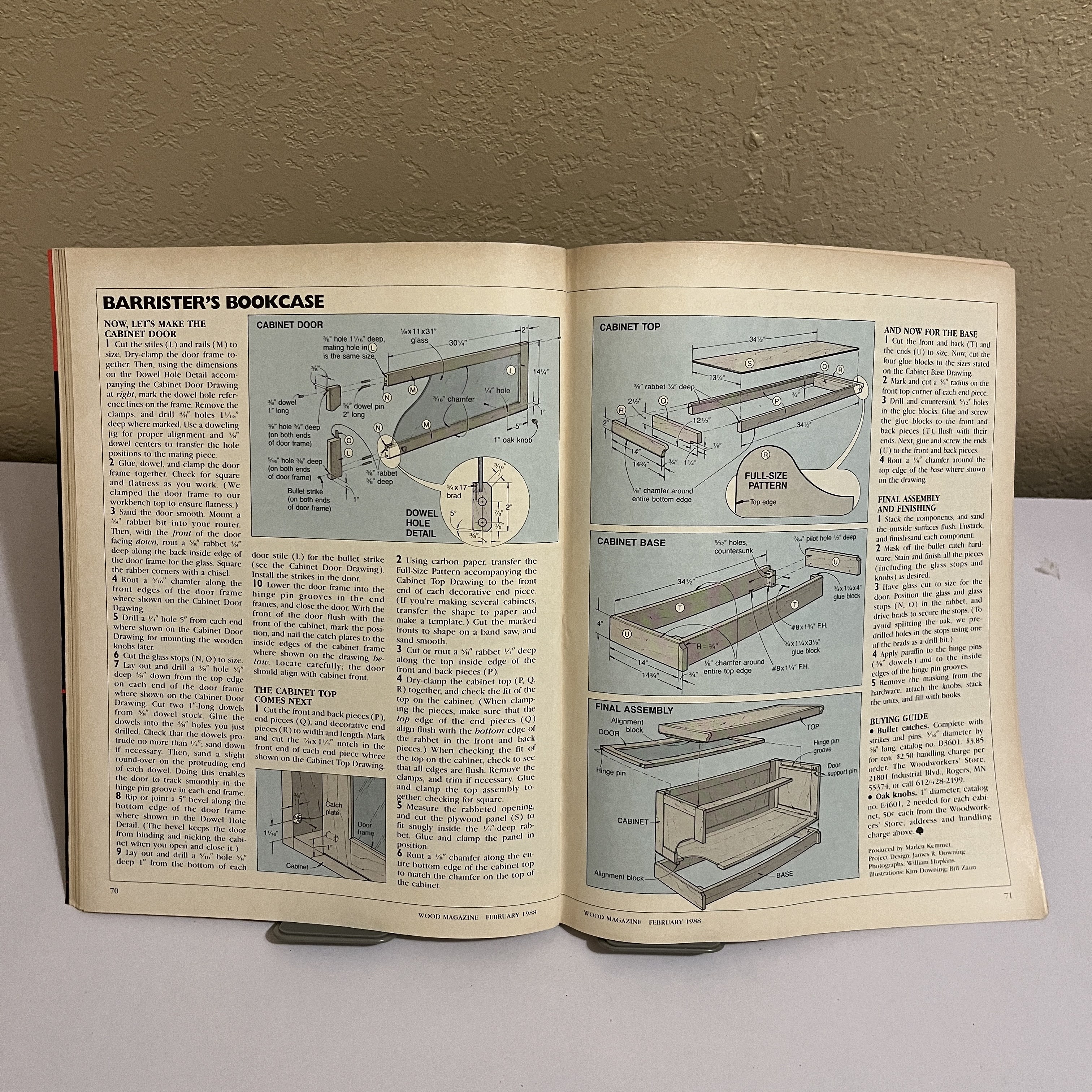 WOOD Magazine Feb 1988 Barrister's Bookcase Plans — image 4